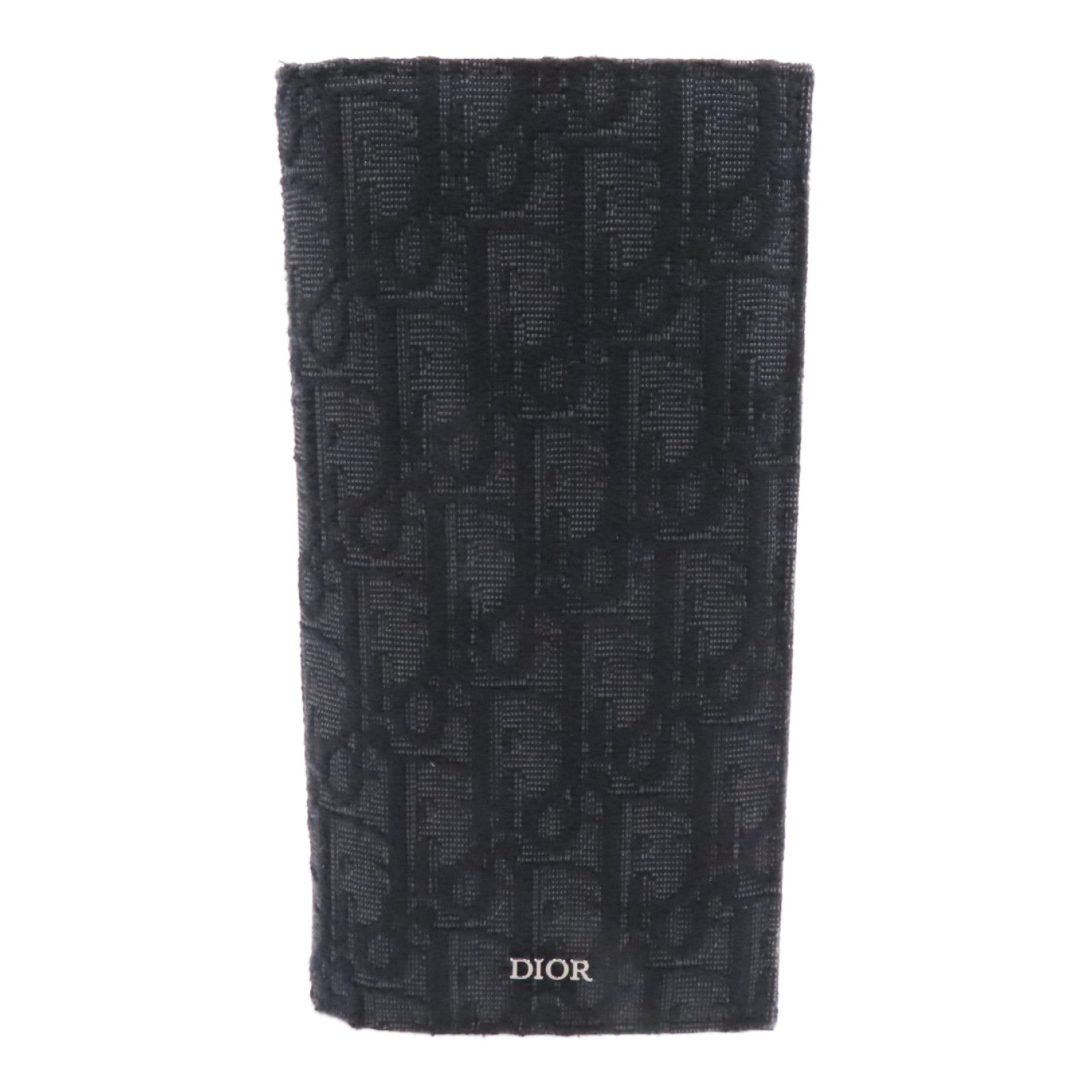 Dior 帆布Oblique Long Wallet銀扣長錢包黑色
