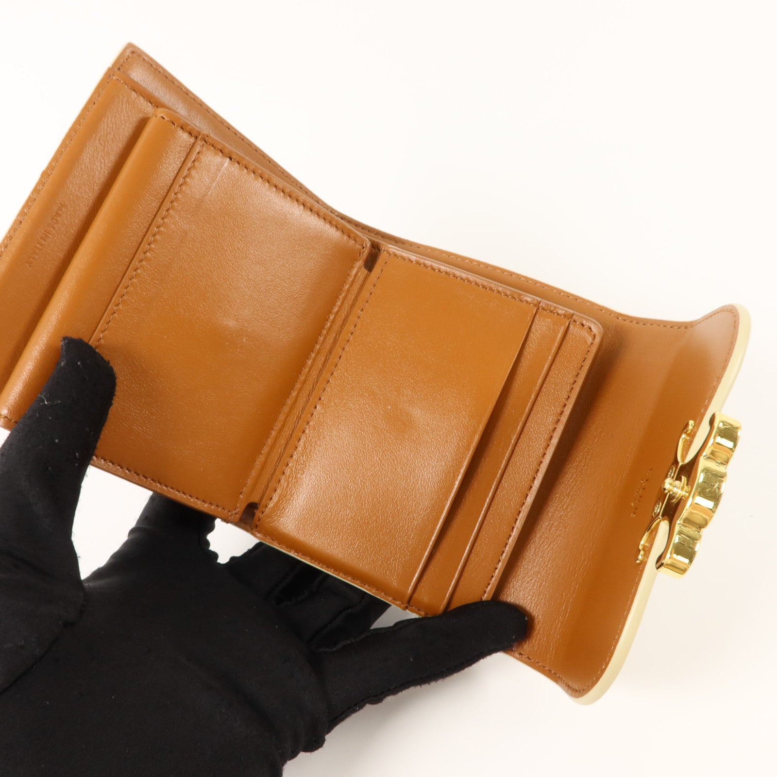 CELINE 塗層帆布Triomphe Small Flap Wallet錢包