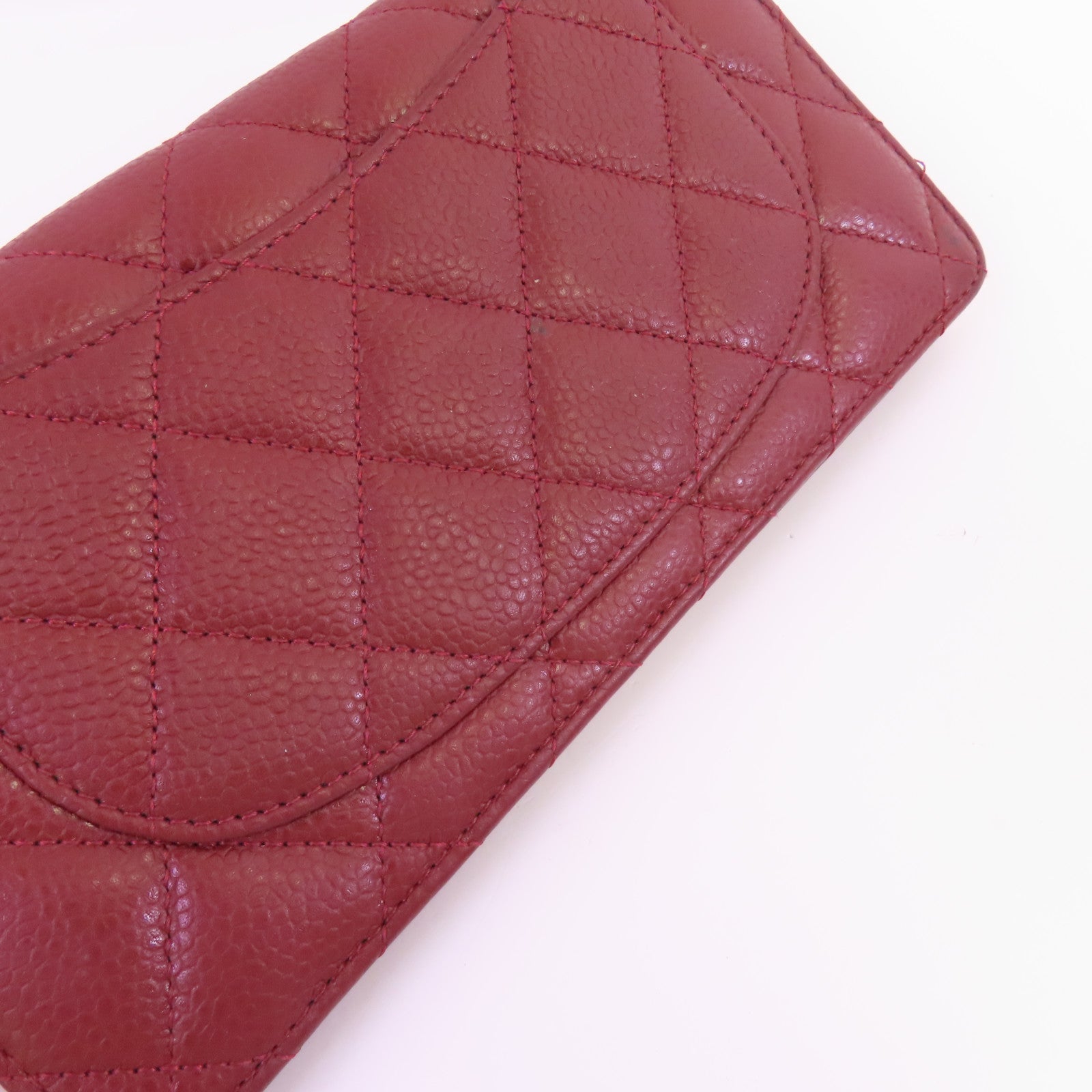 CHANEL 牛皮皮革Long Wallet銀扣長錢包
