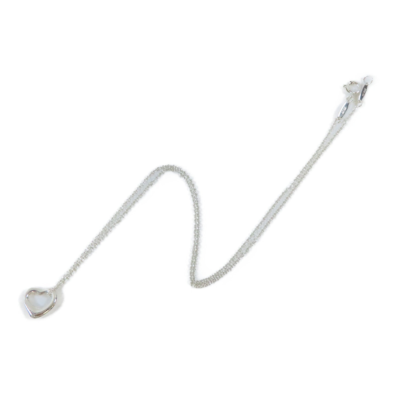 TIFFANY＆CO 925純銀Elsa Peretti Heart Pendant Necklace項鍊#40cm