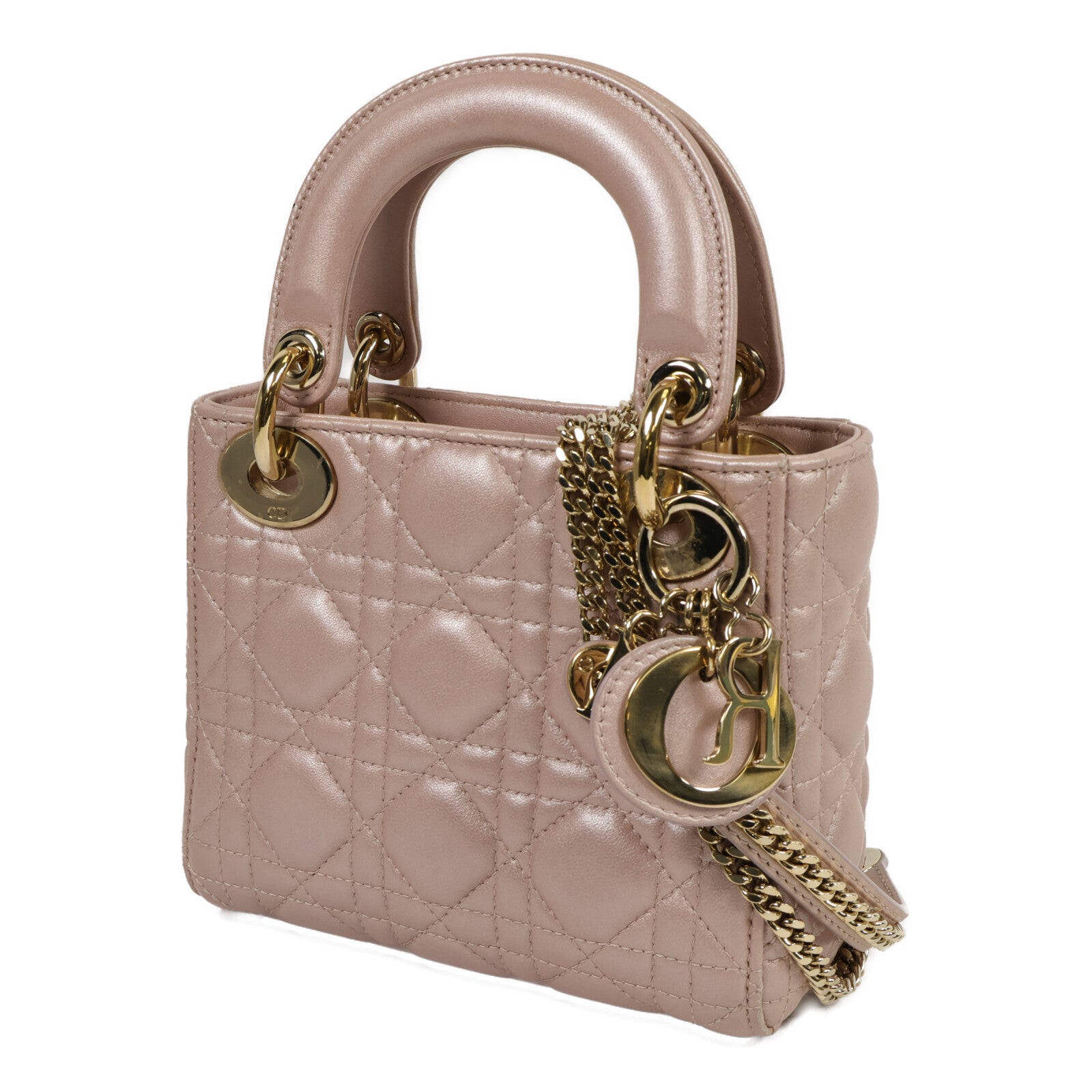 Dior 羊皮皮革Lady Dior Mini手挽肩背兩用袋