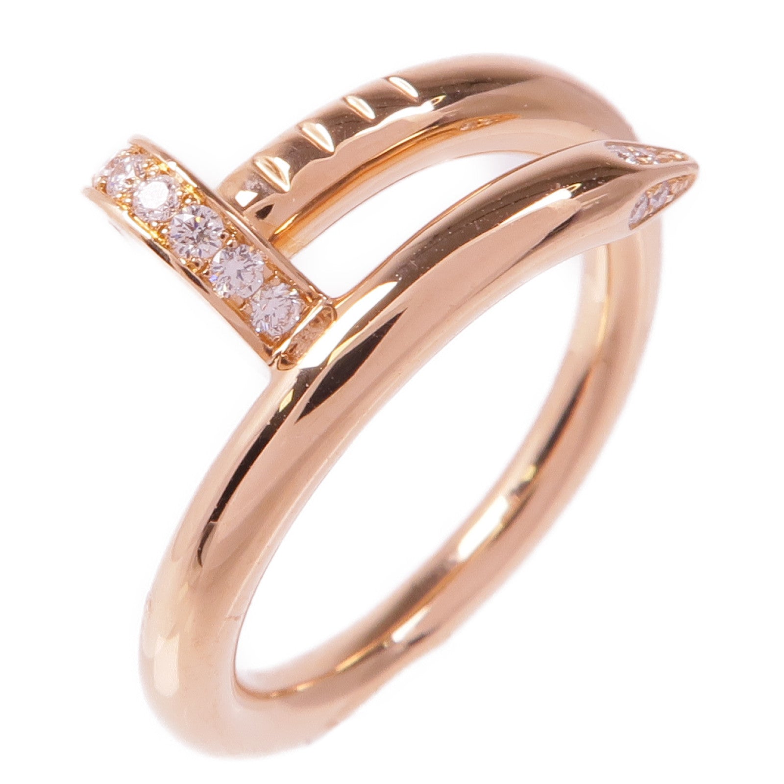 CARTIER 18K玫瑰金Juste un Clou鑽石戒指Cartier#52/US#6