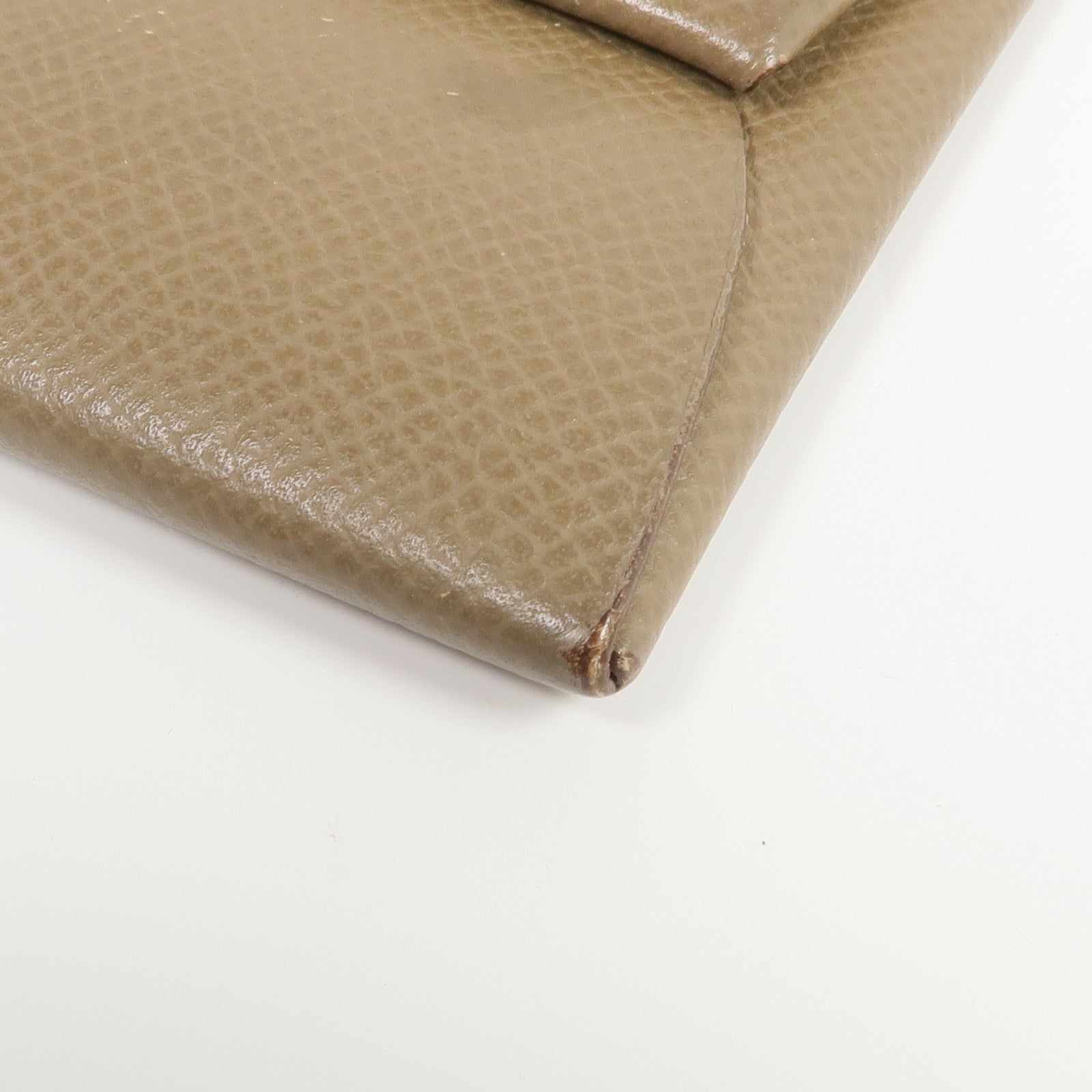 HERMES Epsom皮革Bastia Coin Case銀扣零錢包Etoupe