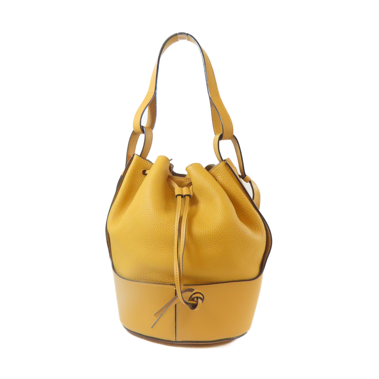 LOEWE 【清倉大減價】牛皮皮革Ballon Bag銀扣手挽肩背兩用袋橙色