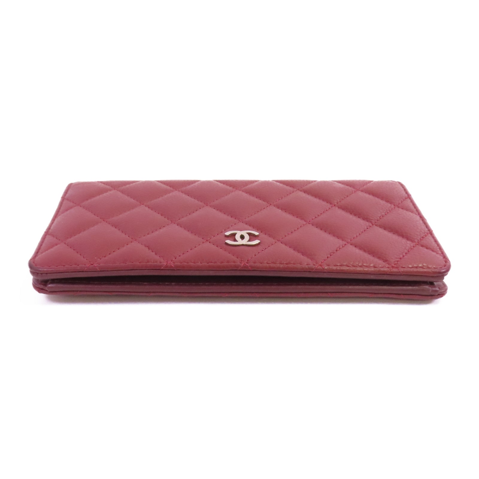 CHANEL 牛皮皮革Long Wallet銀扣長錢包