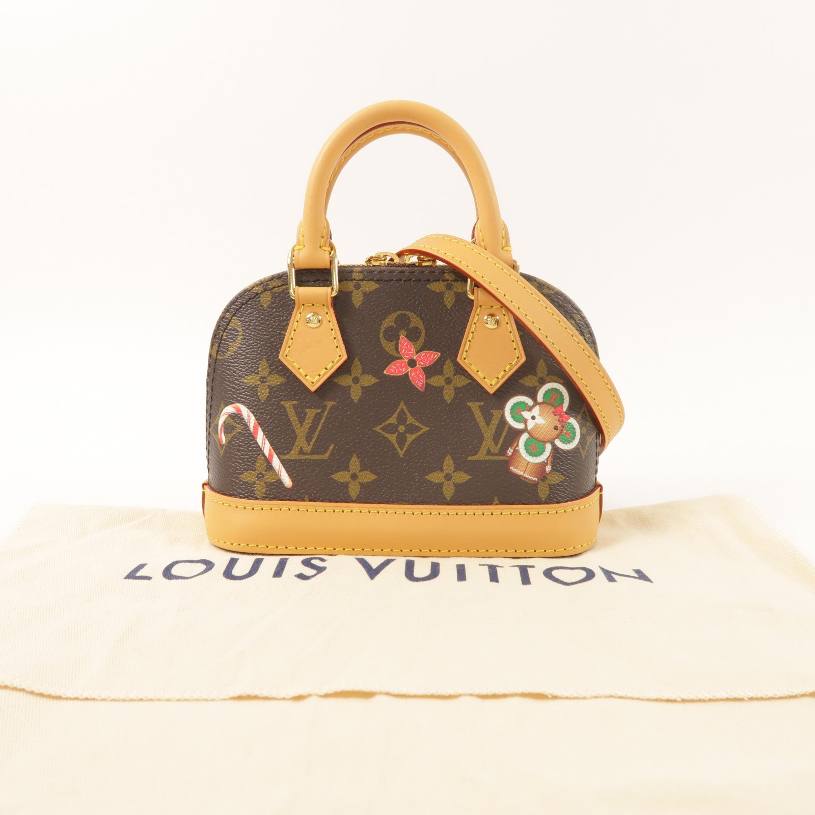 LOUIS VUITTON Monogram Nano Alma Vivienne金扣手挽肩背兩用袋