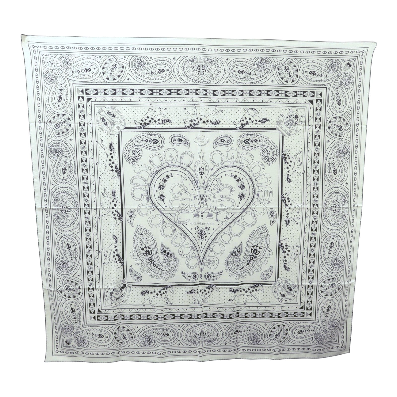 HERMES 羊絨/絲質Mors A Jouets Bandana Shawl 140x140絲巾