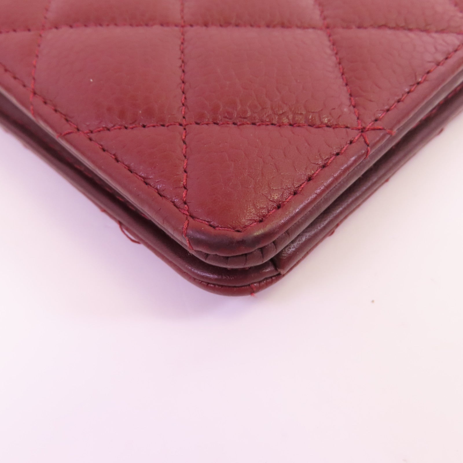 CHANEL 牛皮皮革Long Wallet銀扣長錢包