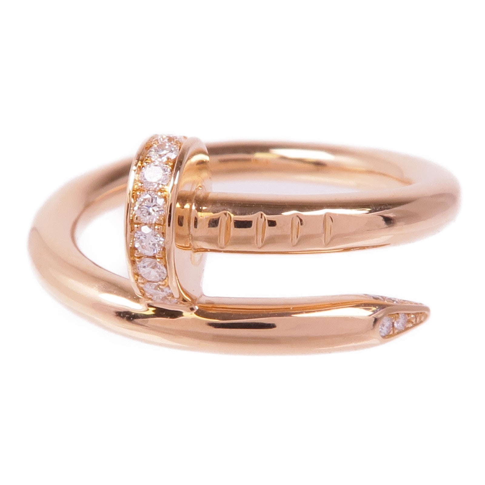 CARTIER 18K玫瑰金Juste un Clou鑽石戒指Cartier#52/US#6
