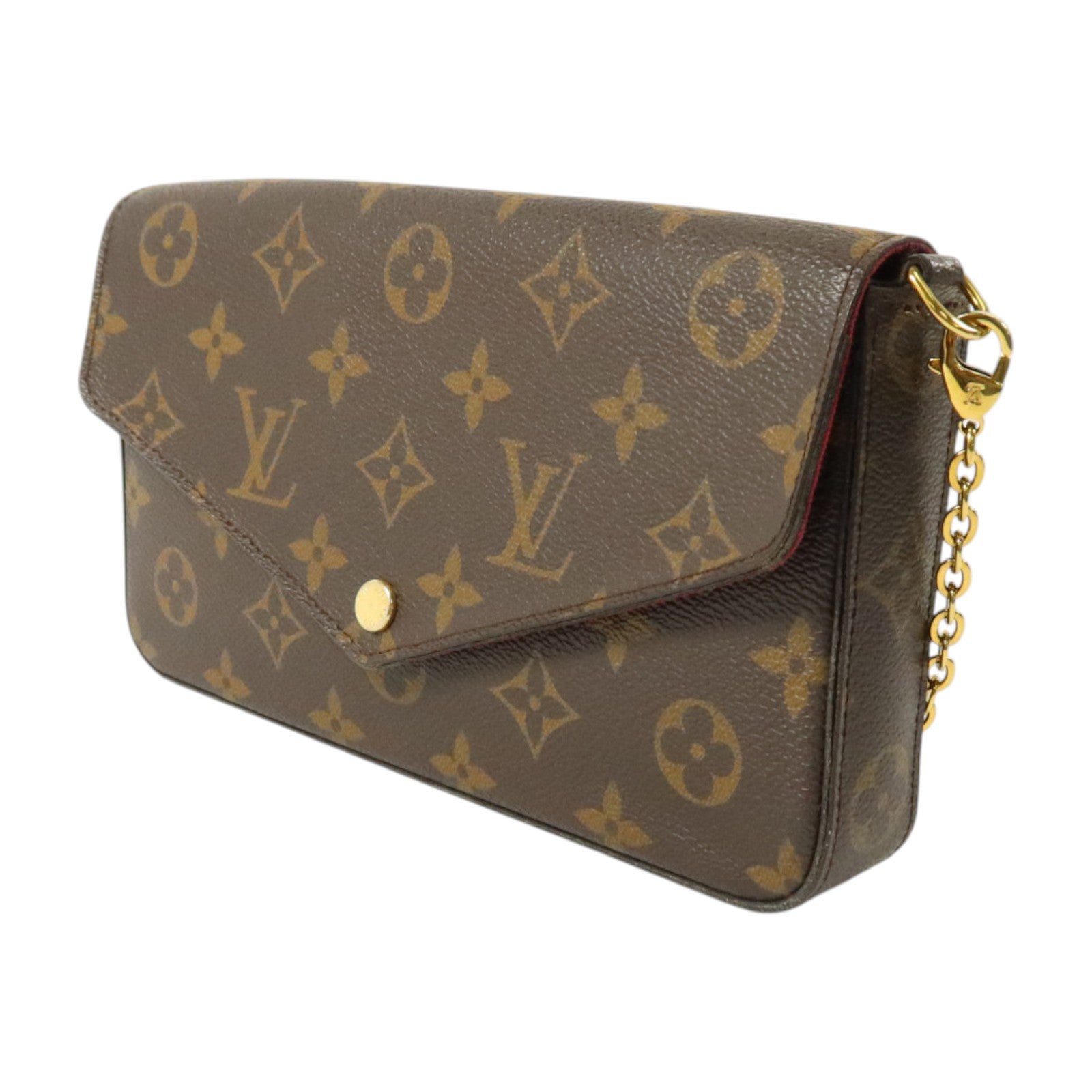 LOUIS VUITTON Monogram Pochette Felicie金扣鏈帶肩背袋