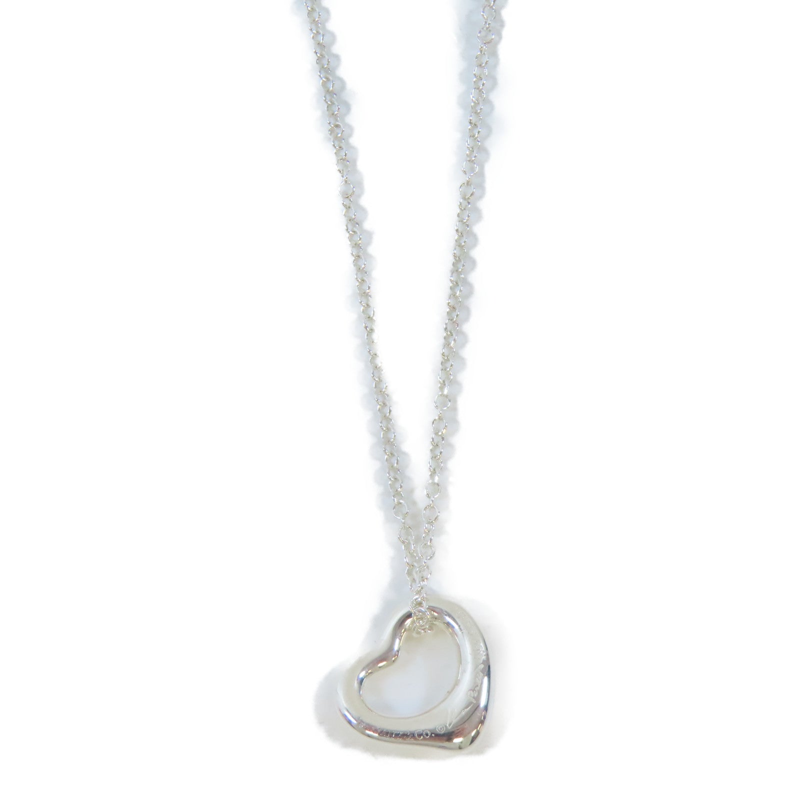 TIFFANY＆CO 925純銀Elsa Peretti Heart Pendant Necklace項鍊