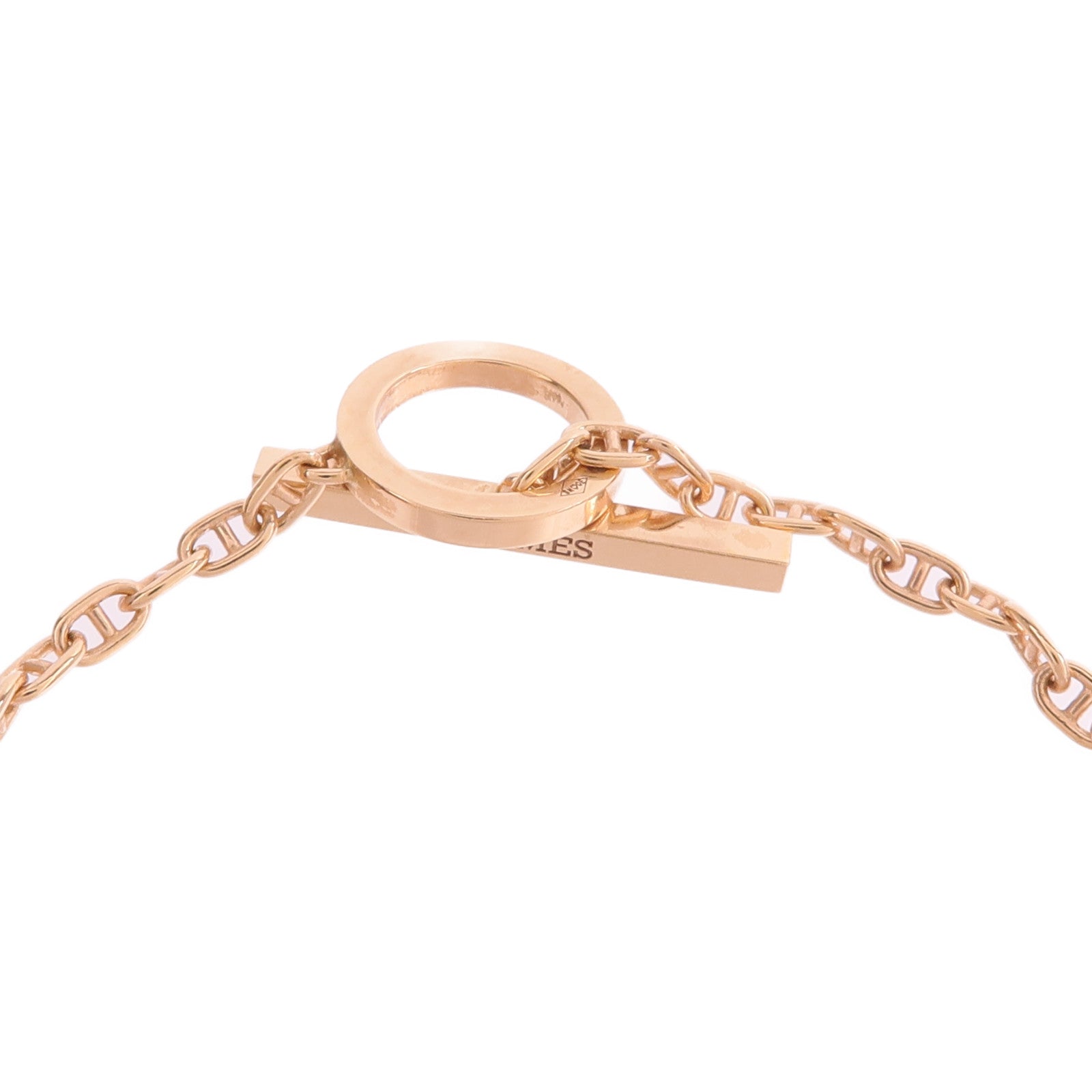 HERMES 18K玫瑰金Chaine d'ancre Contour Bracelet鑽石手鏈