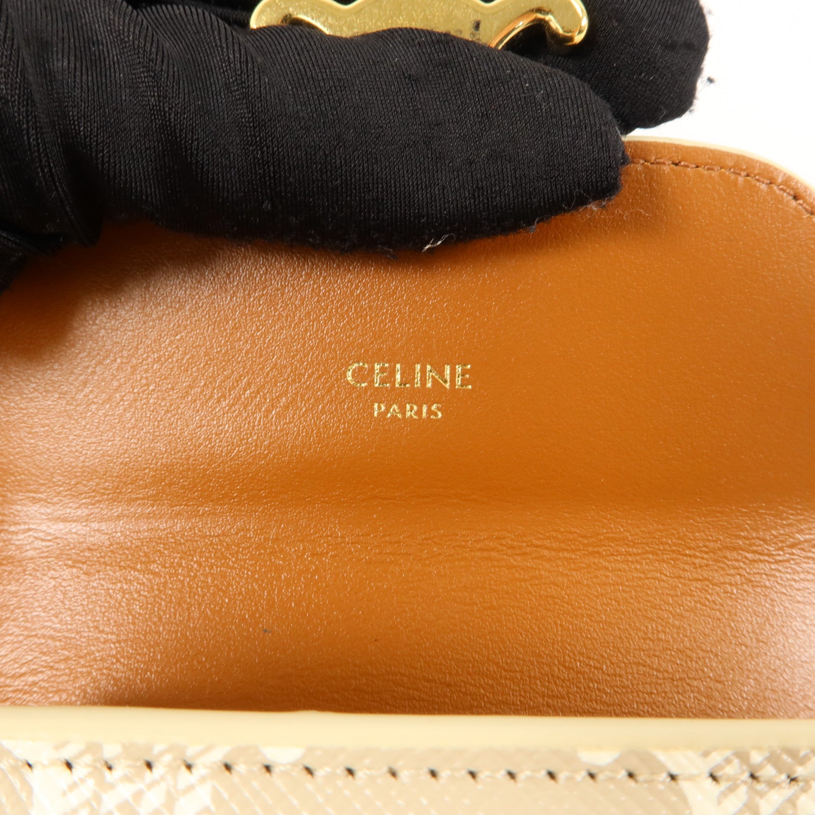 CELINE 塗層帆布Triomphe Small Flap Wallet錢包
