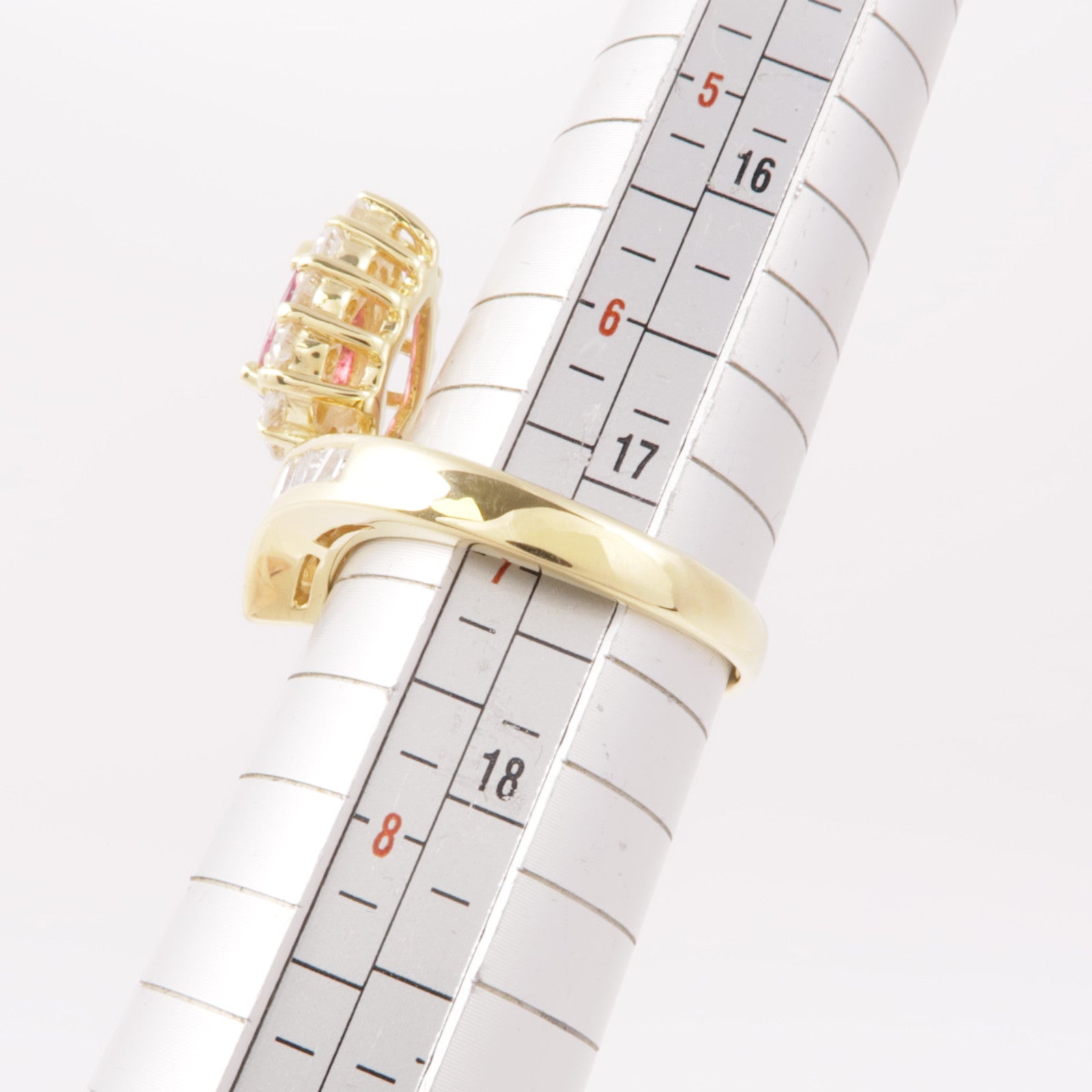 JEWELRY 18K黃金Ruby/Diamond Ring紅寶石/鑽石戒指US#7