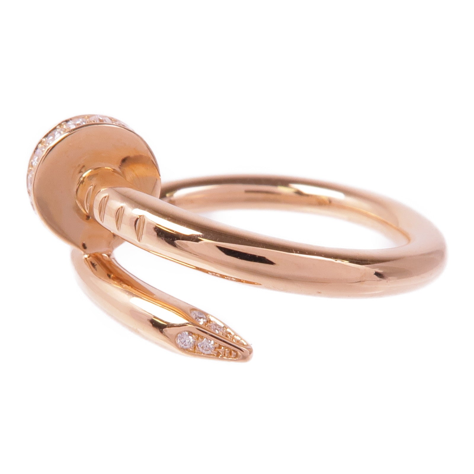 CARTIER 18K玫瑰金Juste un Clou鑽石戒指Cartier#52/US#6