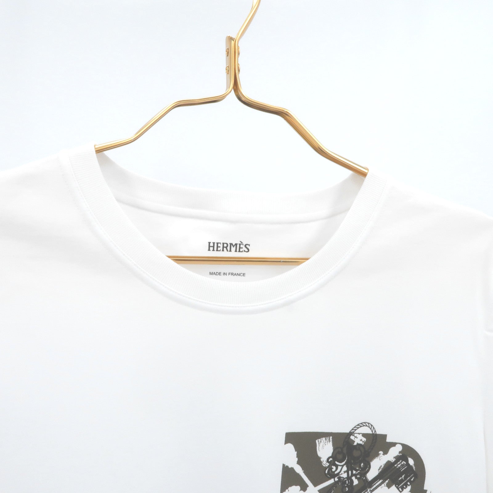 HERMES Cotton Cartouche Short Sleeve T-shirt上衣