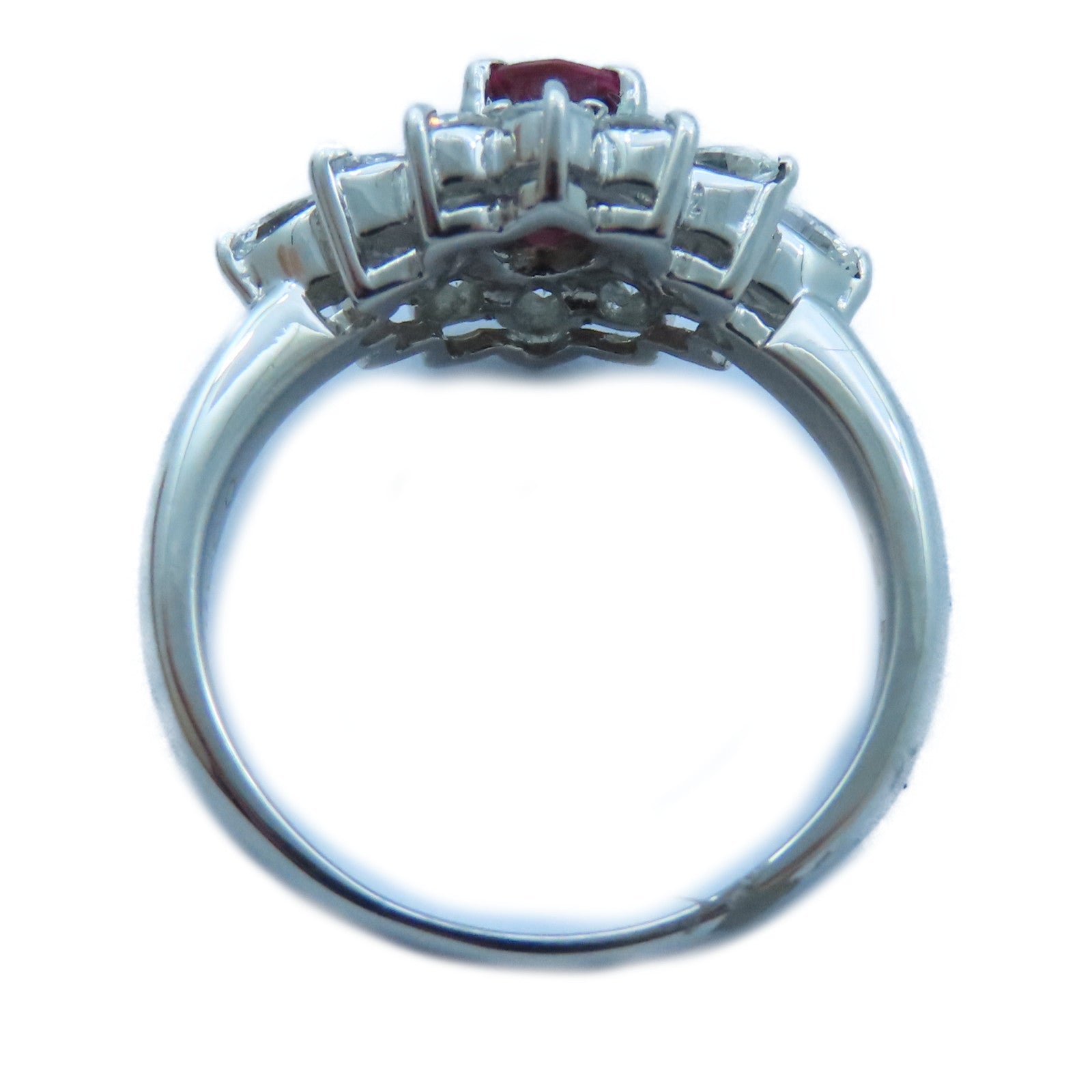 JEWELRY 【激減優惠】PT850白金Sapphire/Diamond Ring寶石/鑽石戒指US#5.75