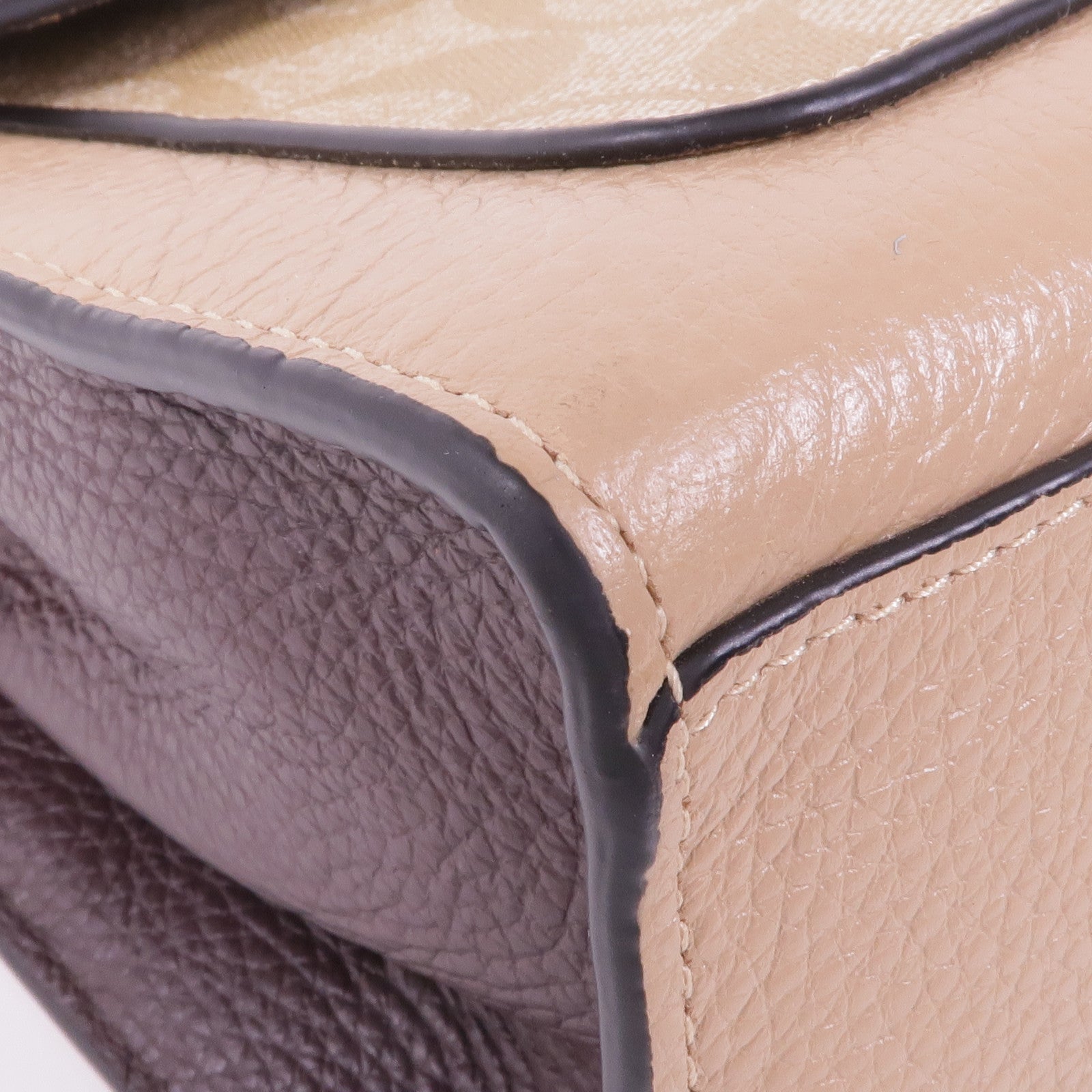 COACH 牛皮皮革Chain Shoulder金扣鏈帶肩背袋