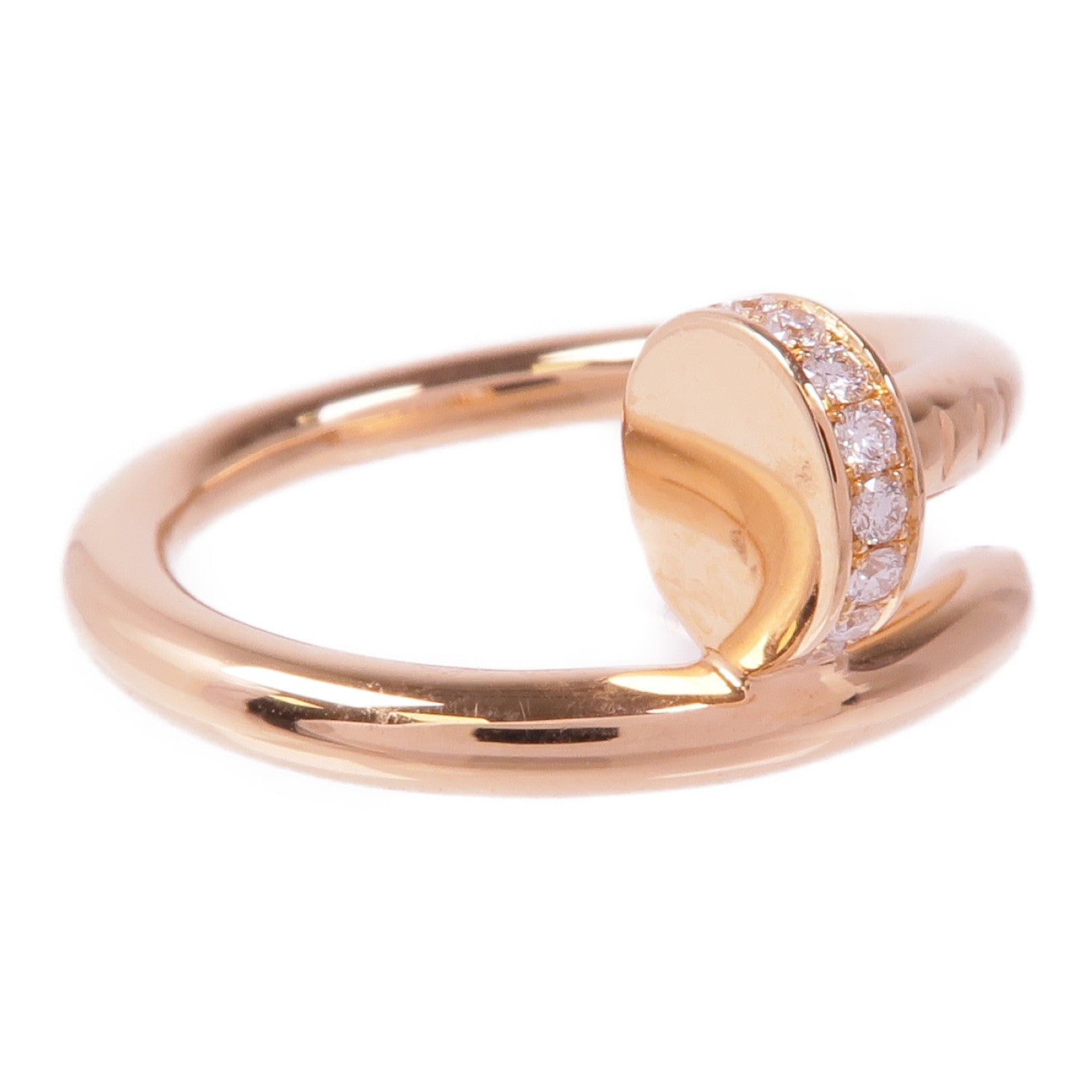 CARTIER 18K玫瑰金Juste un Clou鑽石戒指Cartier#52/US#6