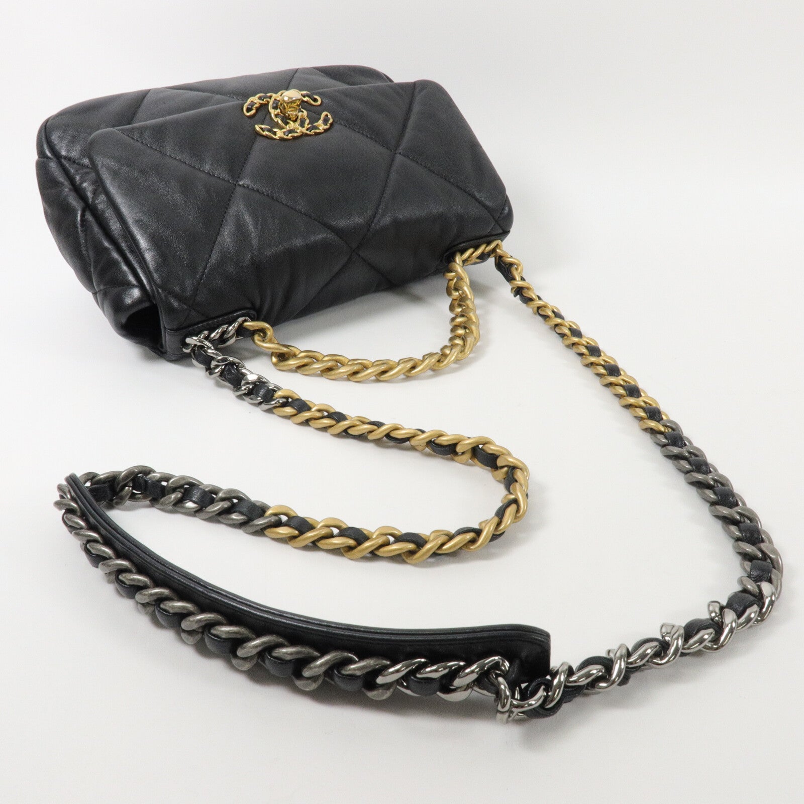 CHANEL 羊皮皮革C19 Small手挽肩背兩用袋
