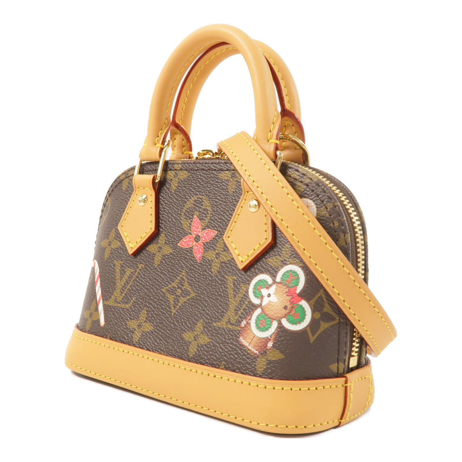 LOUIS VUITTON Monogram Nano Alma Vivienne金扣手挽肩背兩用袋
