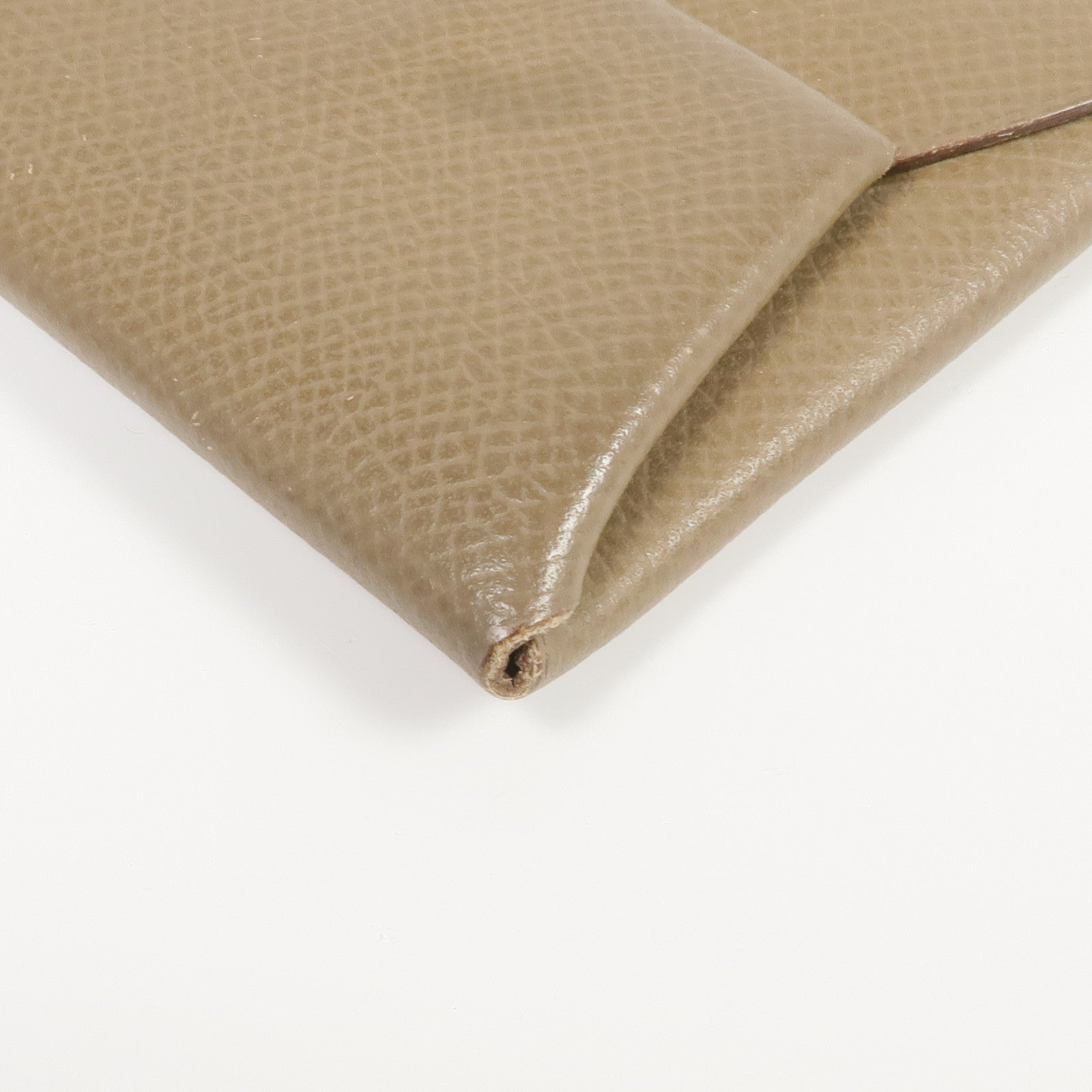 HERMES 【Hermes Fair】Epsom皮革Bastia Coin Case銀扣零錢包Etoupe