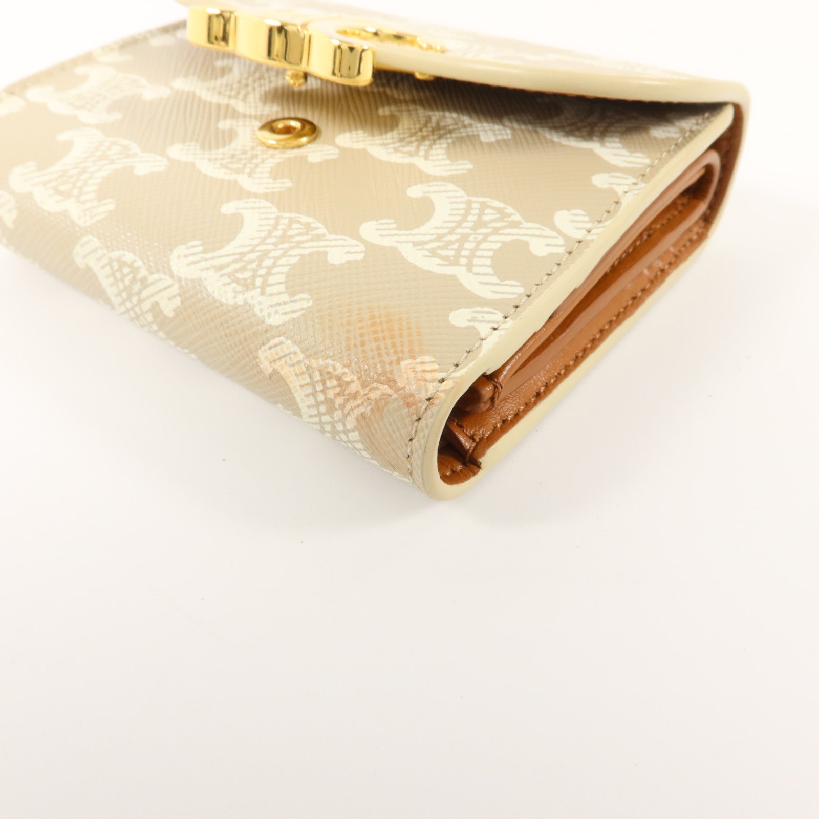 CELINE 塗層帆布Triomphe Small Flap Wallet錢包