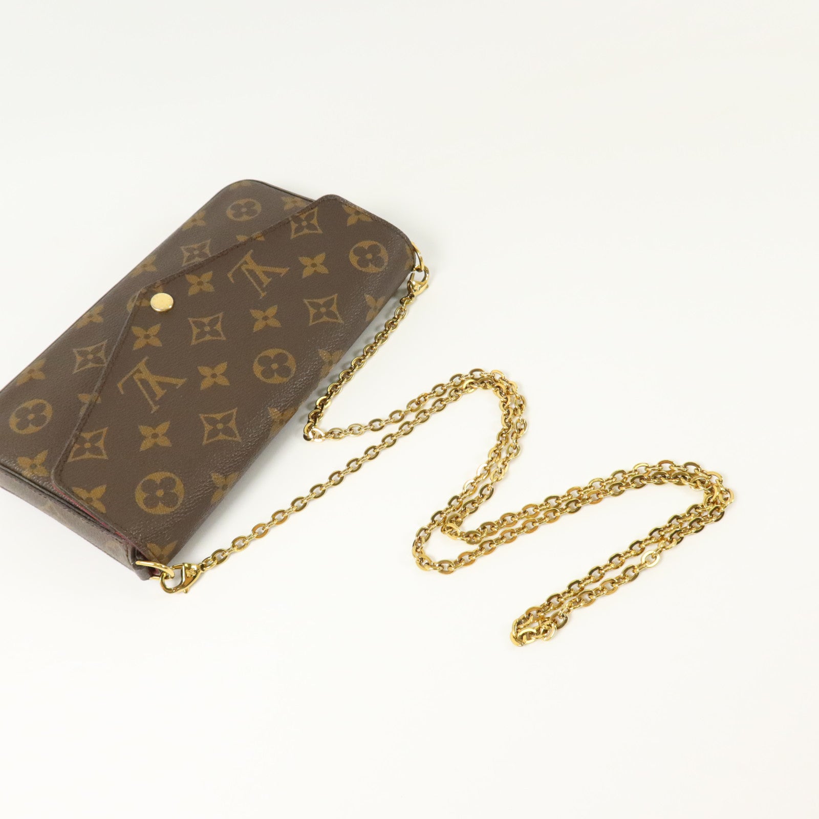 LOUIS VUITTON Monogram Pochette Felicie金扣鏈帶肩背袋