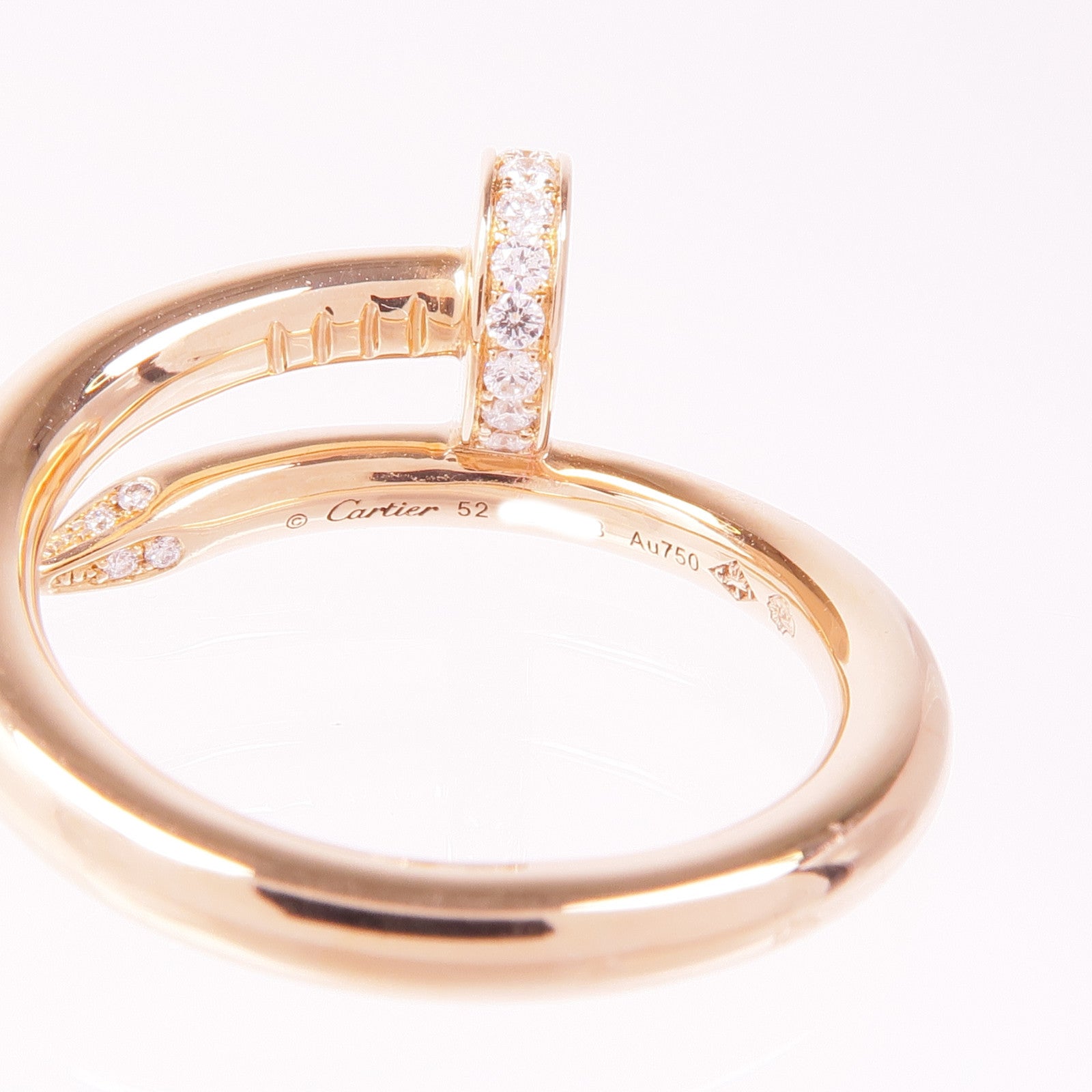 CARTIER 18K玫瑰金Juste un Clou鑽石戒指Cartier#52/US#6