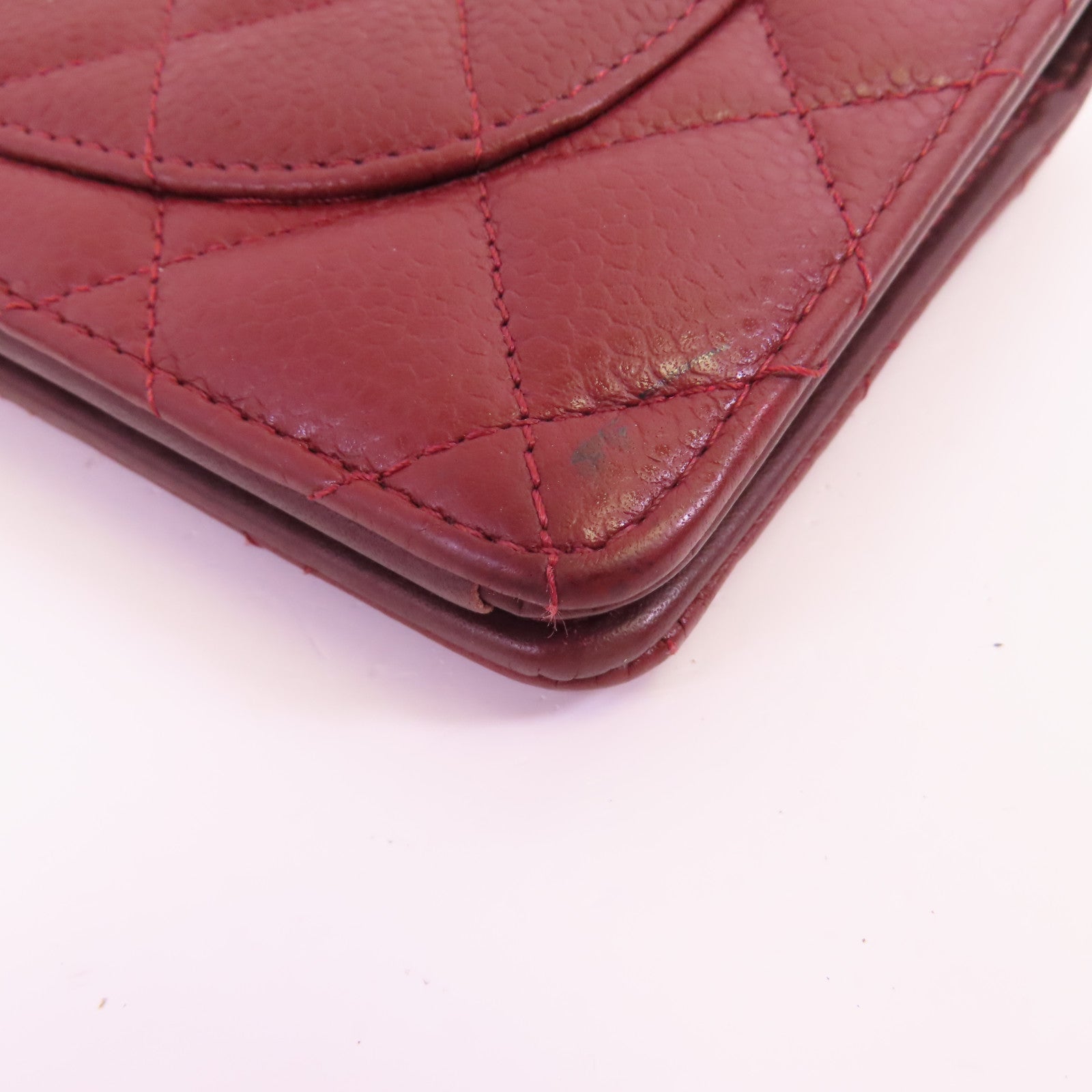 CHANEL 牛皮皮革Long Wallet銀扣長錢包