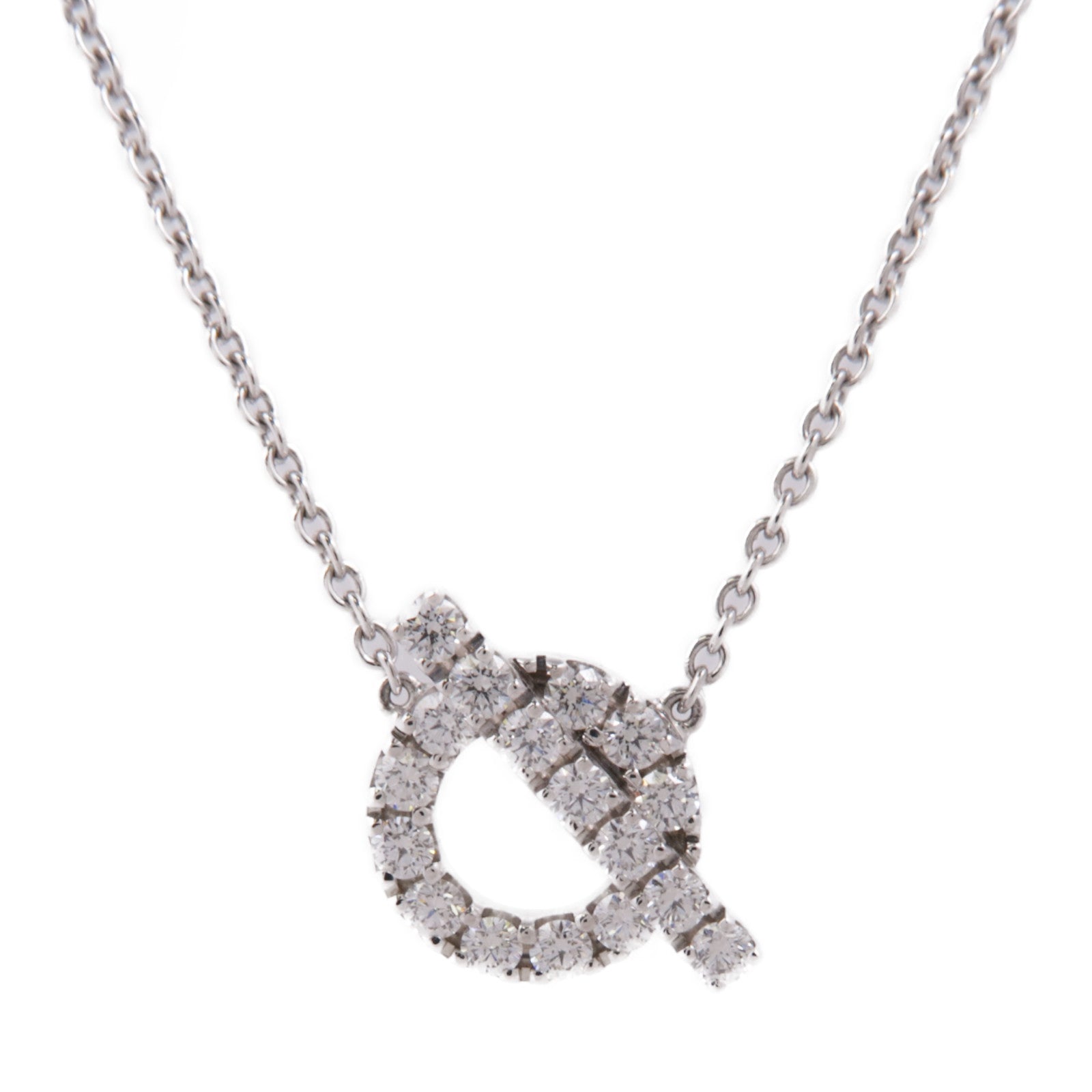 HERMES 18K白金Finesse Pendant鑽石項鍊