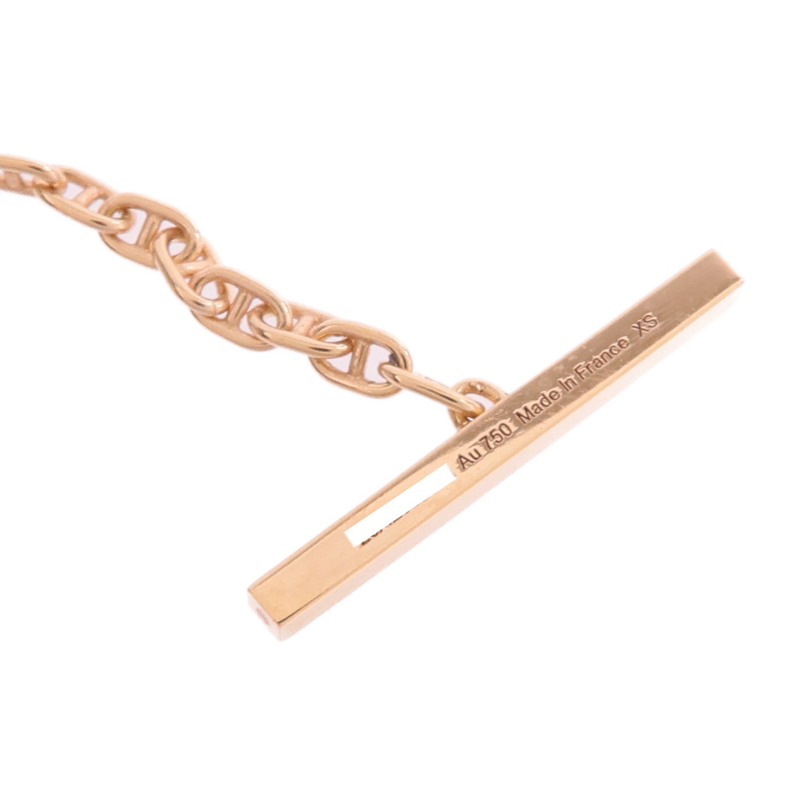 HERMES 18K玫瑰金Chaine d'ancre Contour Bracelet鑽石手鏈