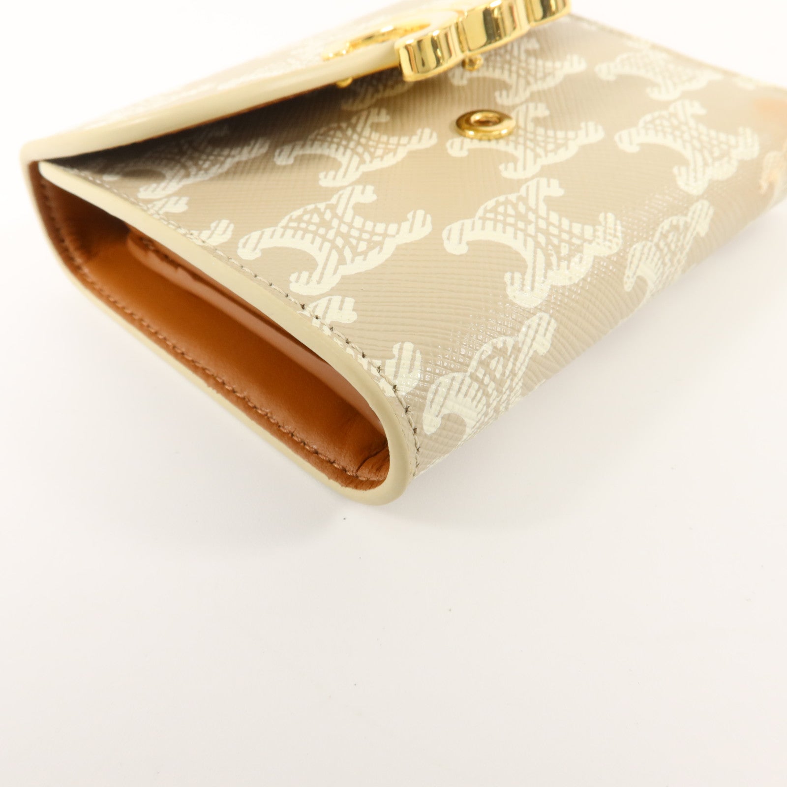 CELINE 塗層帆布Triomphe Small Flap Wallet錢包