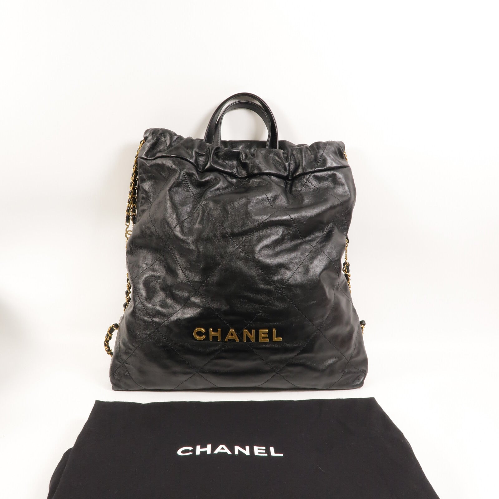 CHANEL 牛皮皮革Chanel 22 Backpack鏈帶背包