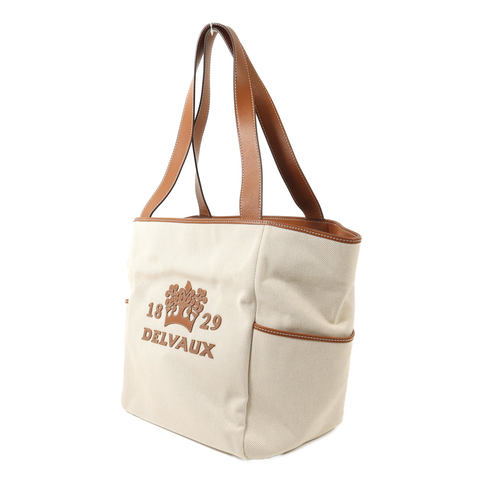 Delvaux 帆布Delvaux Tote金扣手挽肩背兩用袋