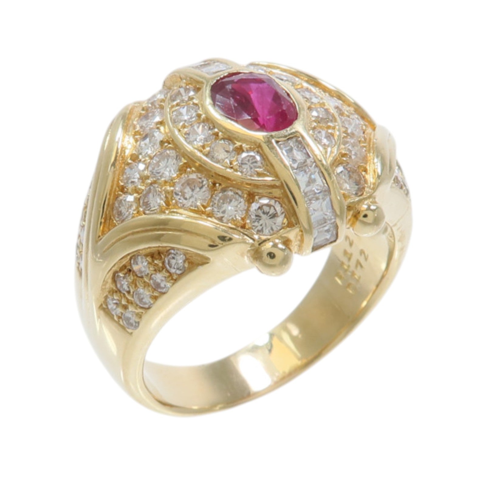 JEWELRY 18K黃金Ruby Diamond Ring紅寶石/鑽石戒指