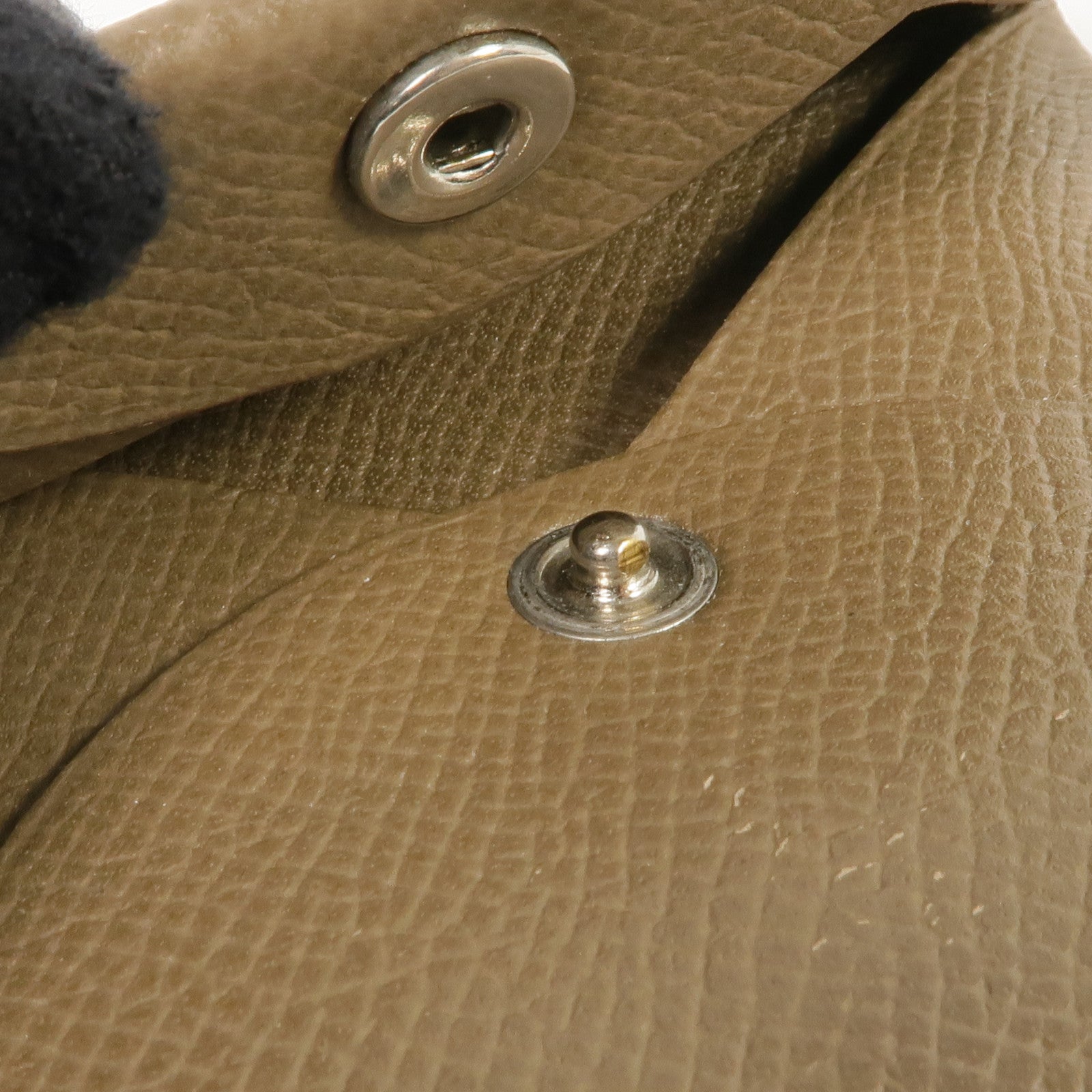 HERMES Epsom皮革Bastia Coin Case銀扣零錢包Etoupe