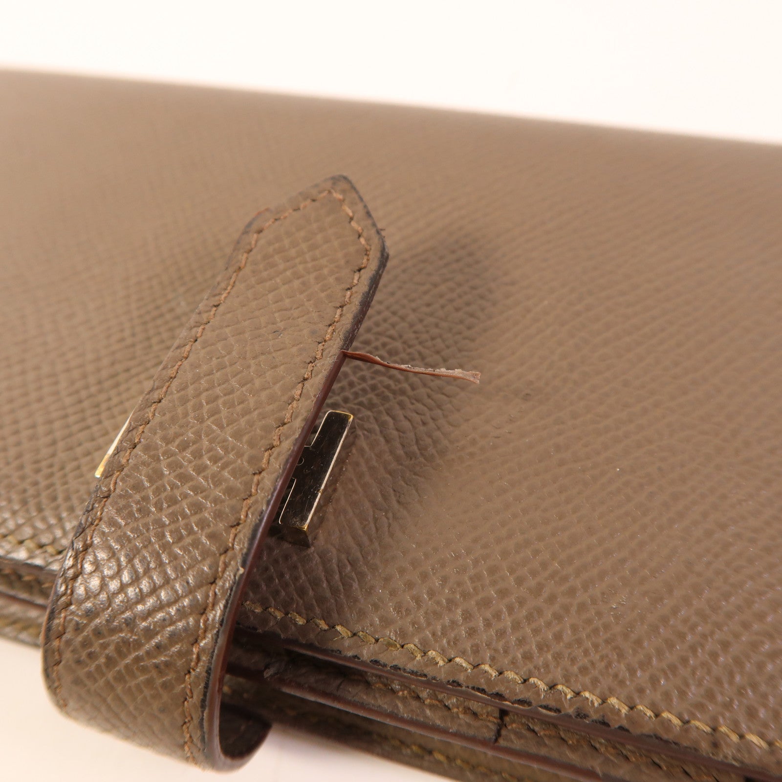 HERMES Epsom皮革Bearn Long Wallet銀扣錢包