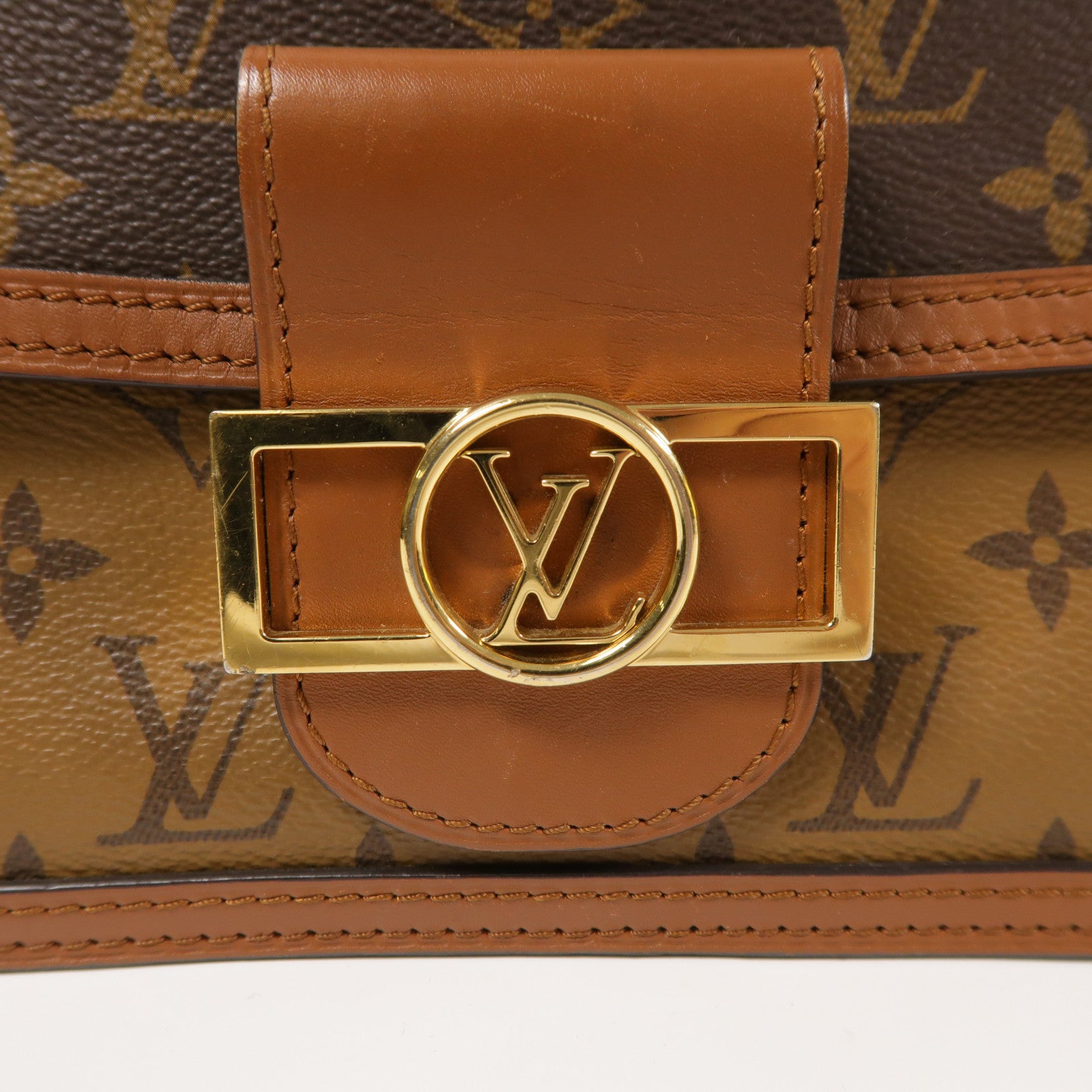 LOUIS VUITTON Monogrqam Reverse Mini Dauphine肩背袋棕色