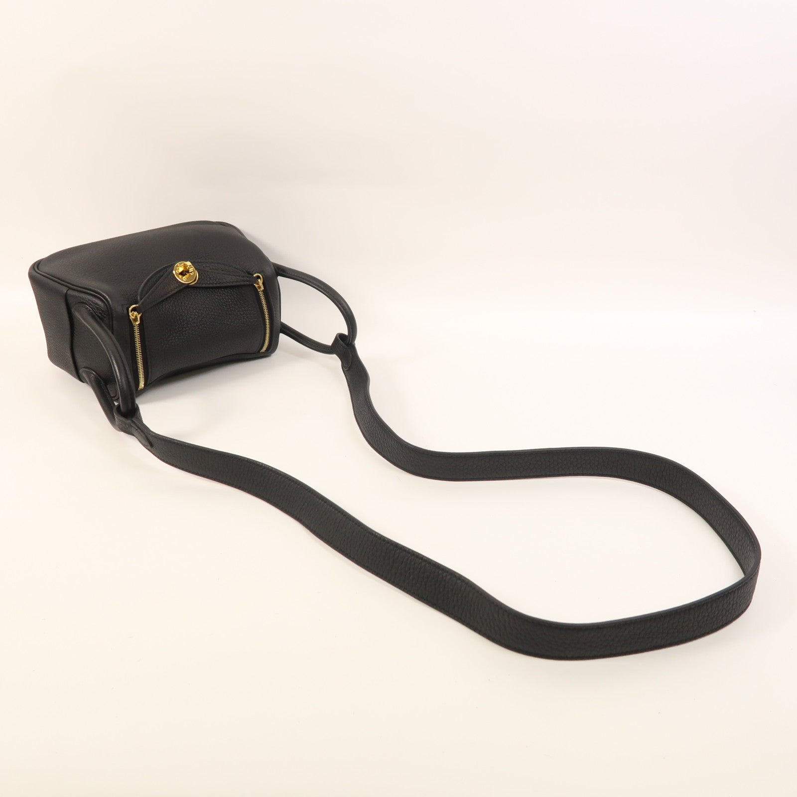 HERMES Clemence皮革Mini Lindy金扣手挽肩背兩用袋