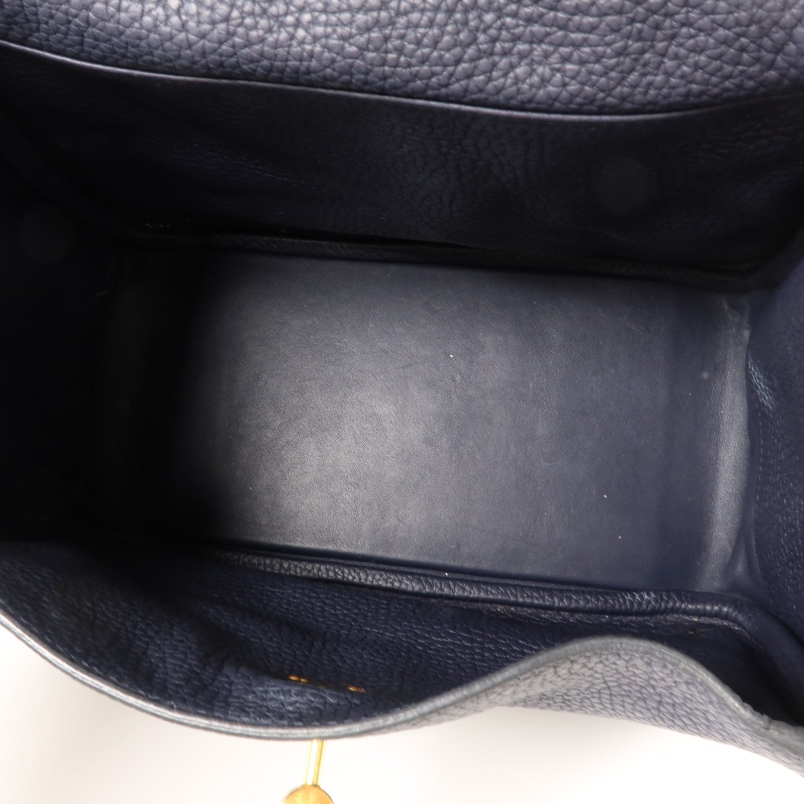 HERMES Clemence皮革Lindy 26手挽肩背兩用袋Bleu Nuit