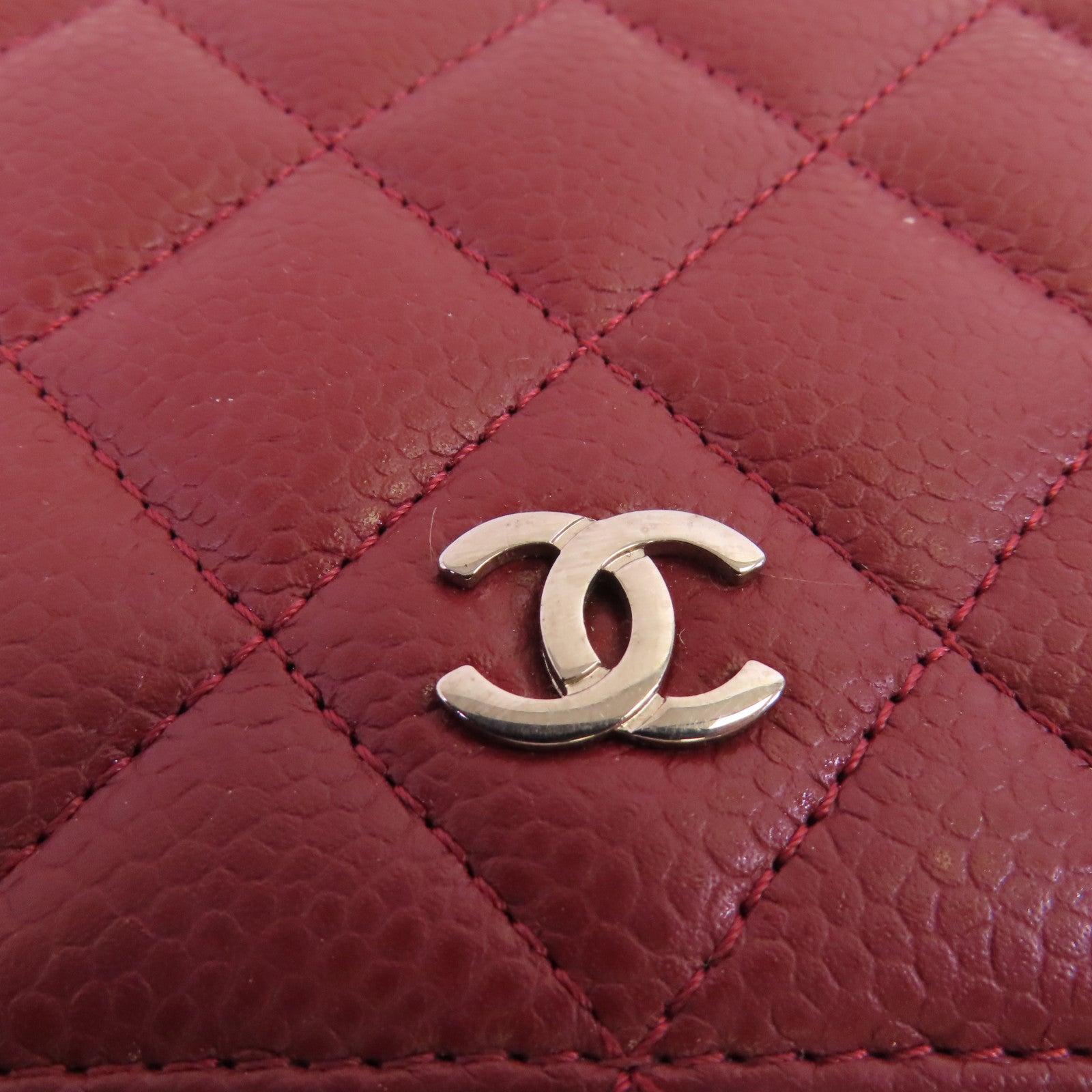 CHANEL 牛皮皮革Long Wallet銀扣長錢包