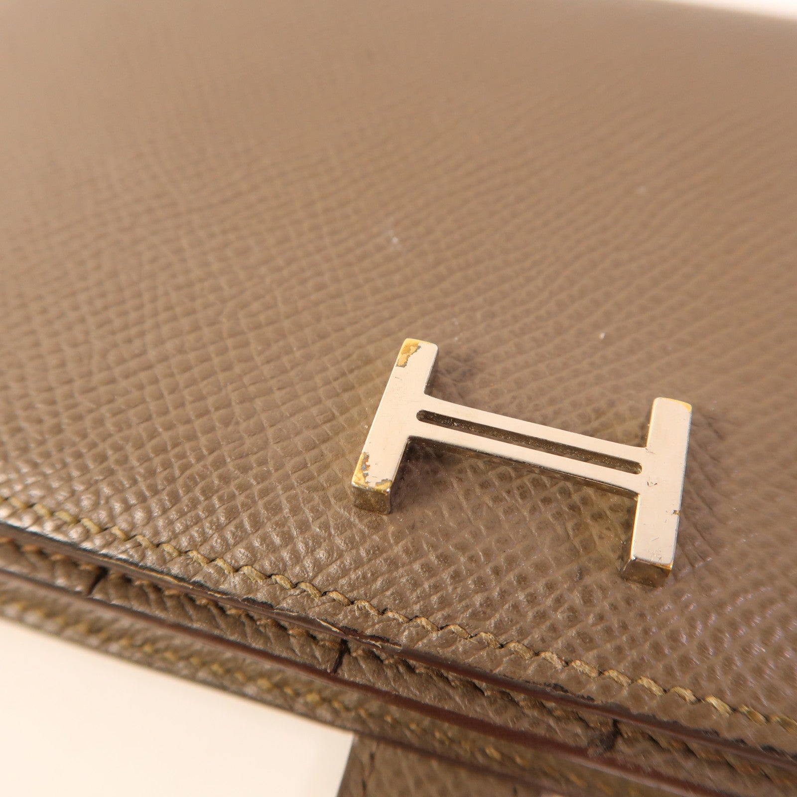 HERMES Epsom皮革Bearn Long Wallet銀扣錢包