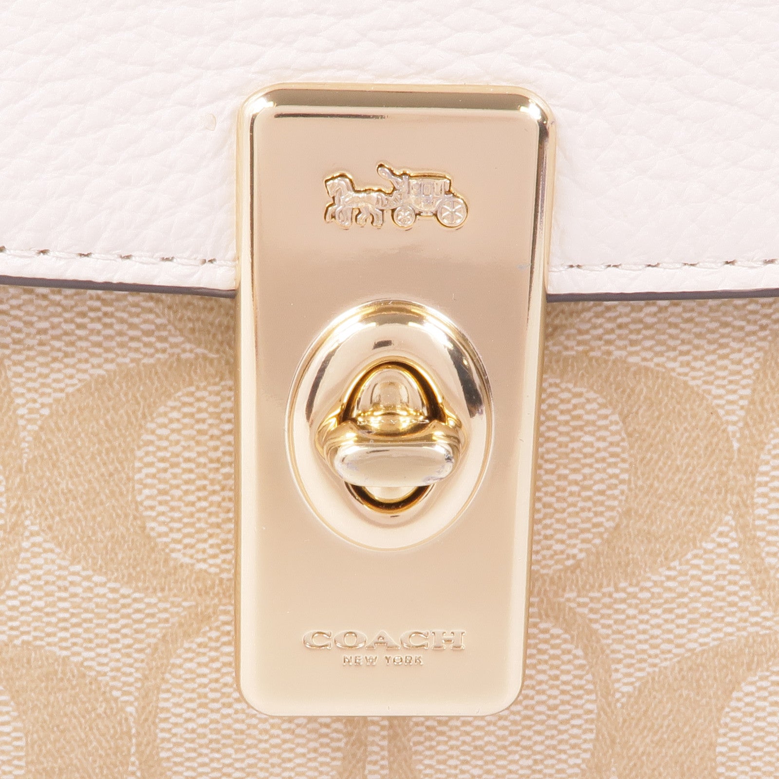 COACH 牛皮皮革Chain Shoulder金扣鏈帶肩背袋