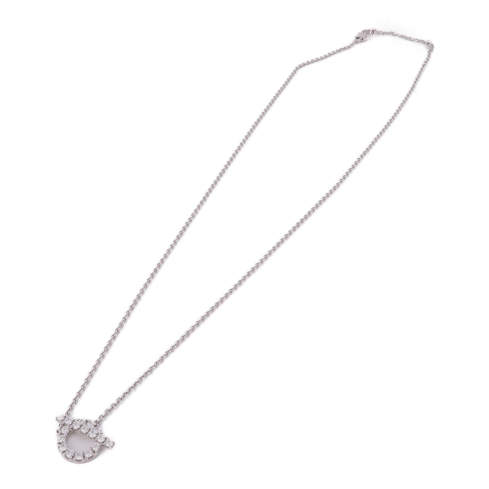 HERMES 18K白金Finesse Pendant鑽石項鍊