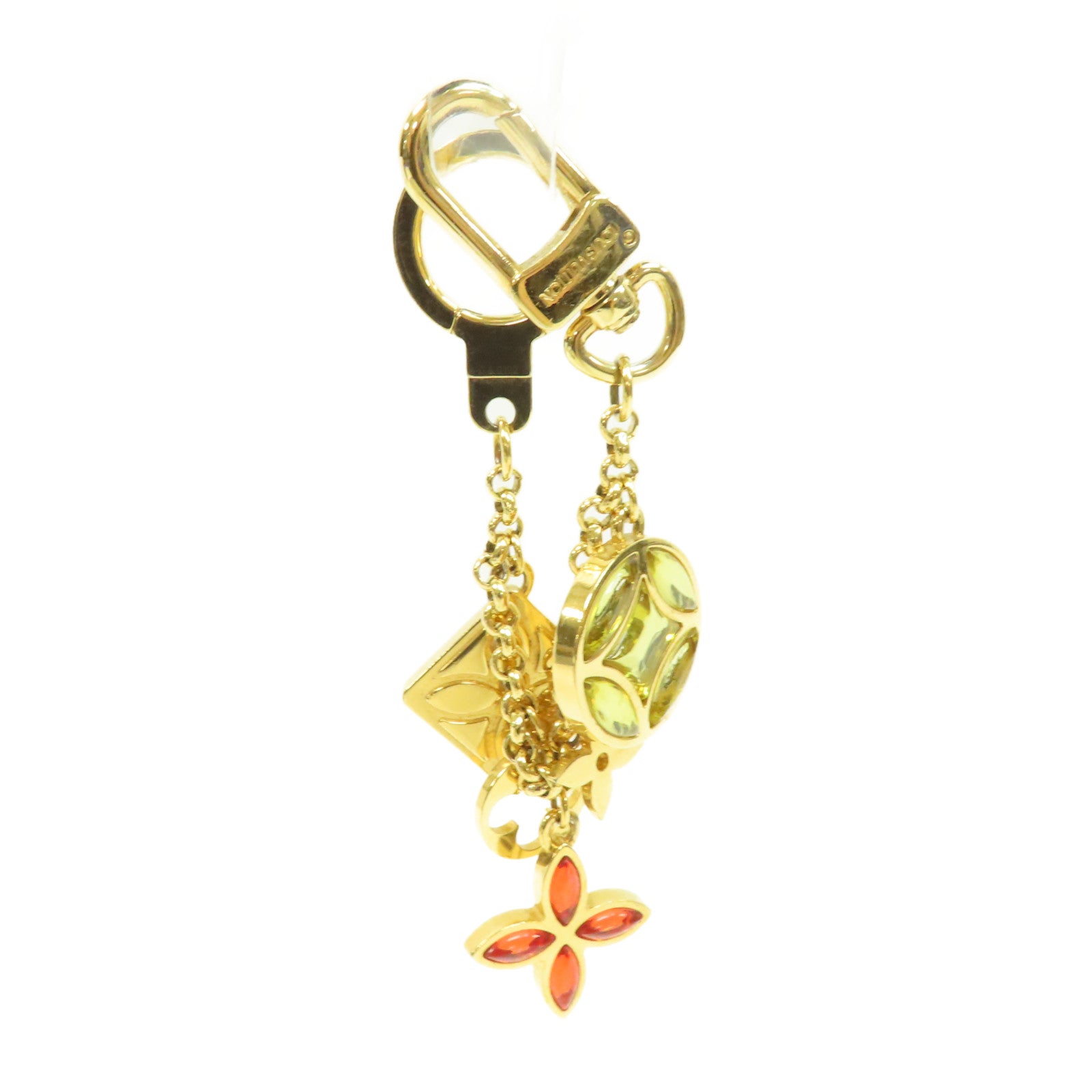 LOUIS VUITTON 金屬Porte Cresienne Ice Flower Bag Charm掛飾金色