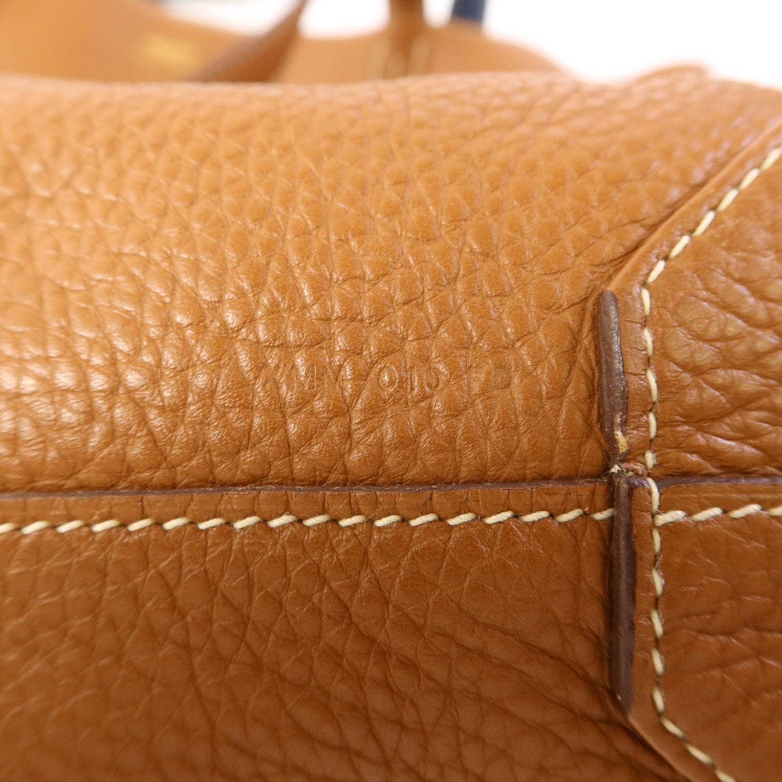 HERMES Clemence皮革Double Sens 35肩背袋/手挽袋Gold/Bleu Abysse