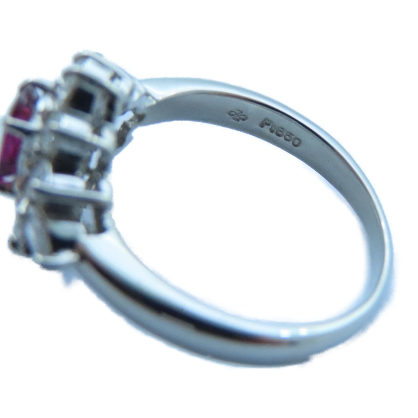 JEWELRY 【激減優惠】PT850白金Sapphire/Diamond Ring寶石/鑽石戒指US#5.75