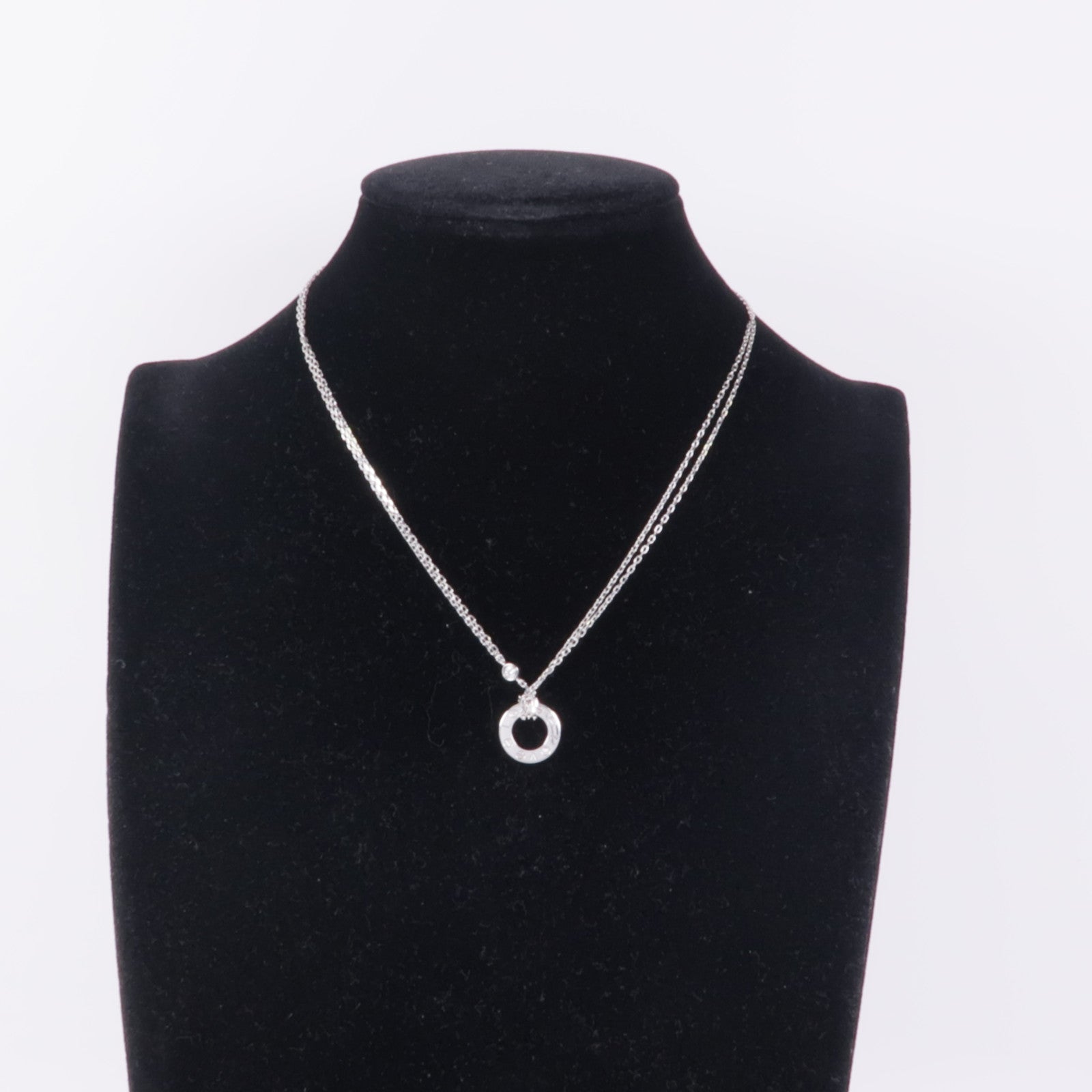 CARTIER 18K白金Love Necklace 2P Diamond鑽石項鍊