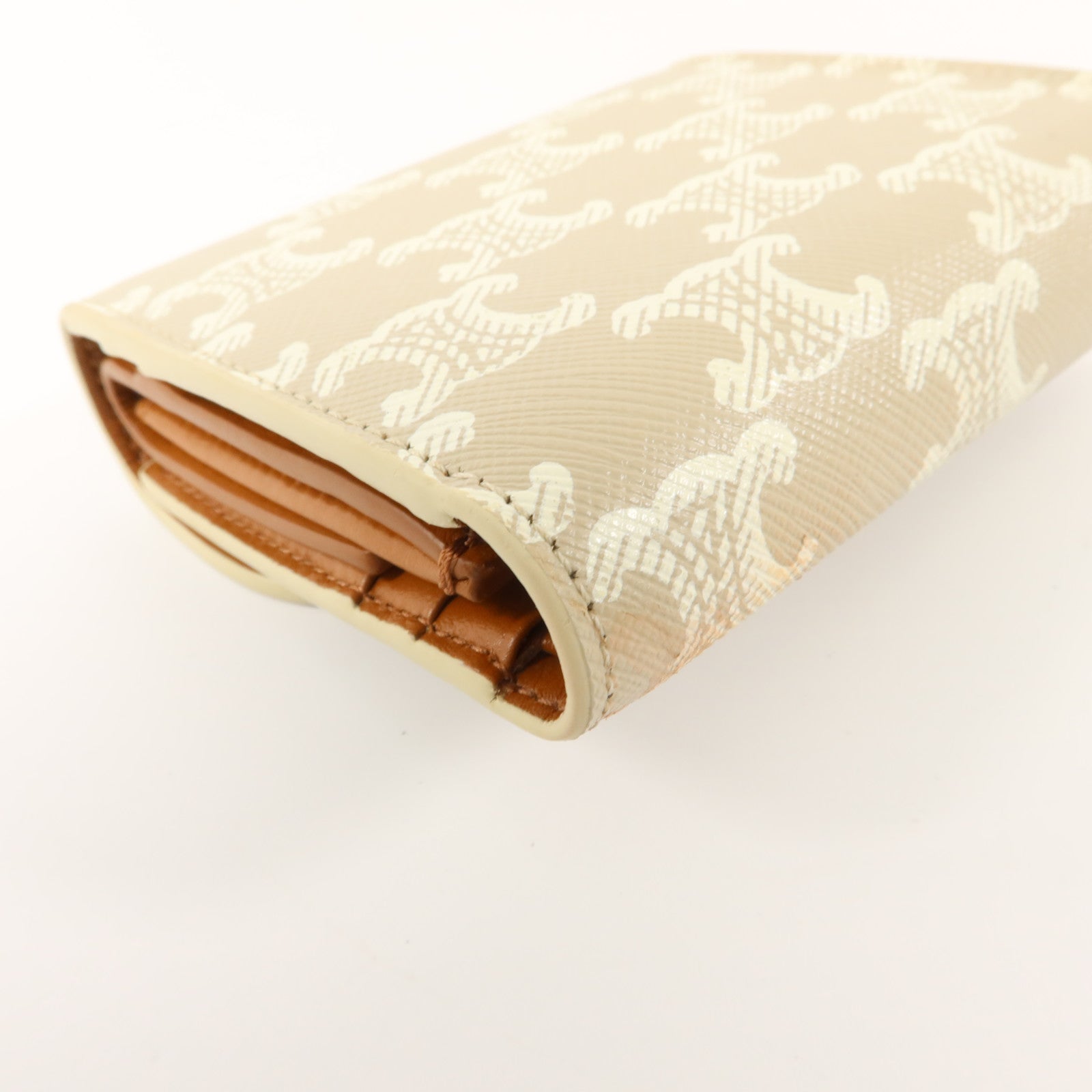 CELINE 塗層帆布Triomphe Small Flap Wallet錢包